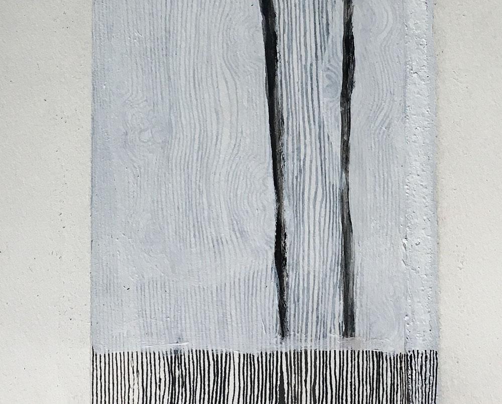 Untitled 2012 (Abstract Drawing) - Gray Abstract Painting by Fieroza Doorsen 