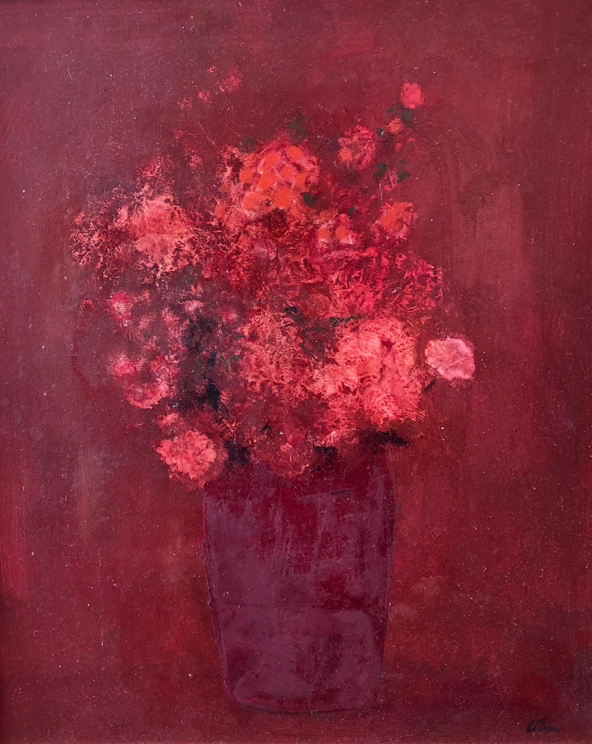 Harold Cohn  Abstract Painting - Carnations & Rose Buds