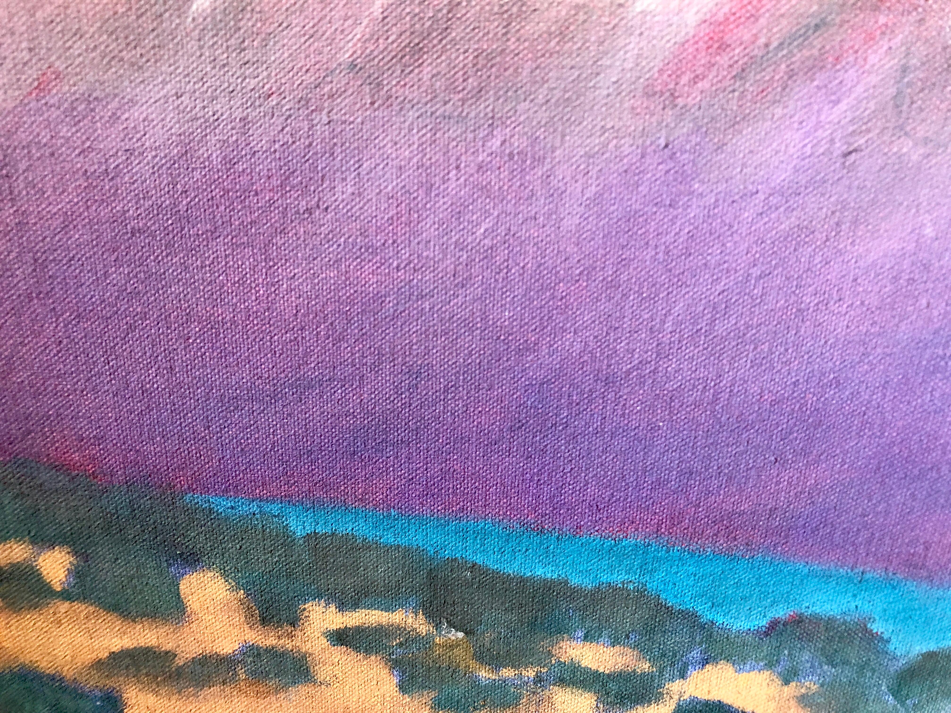 Blue MT - Gray Abstract Painting by Frank E. McCullough