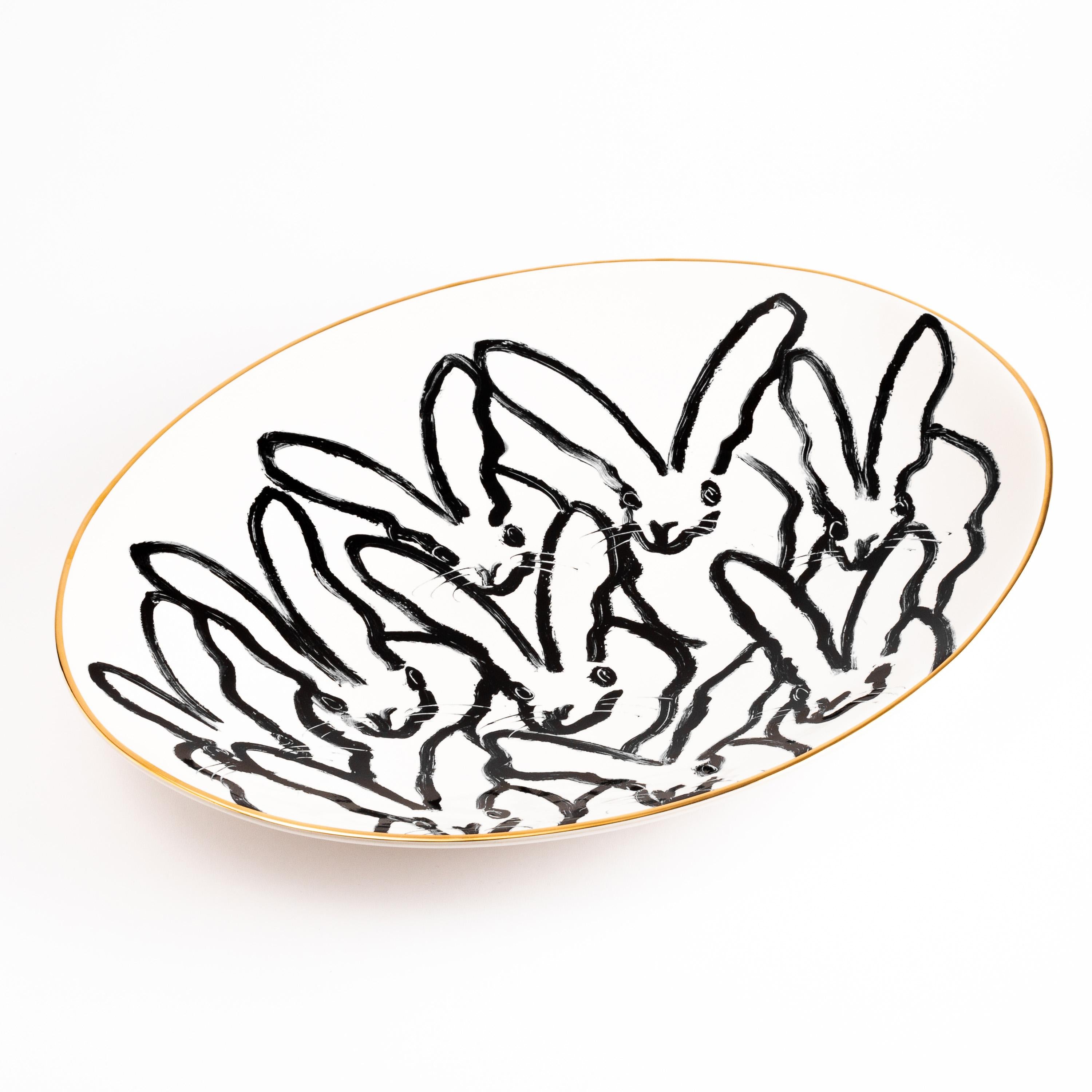 Rabbit Run Serving Platter - Art by Hunt Slonem