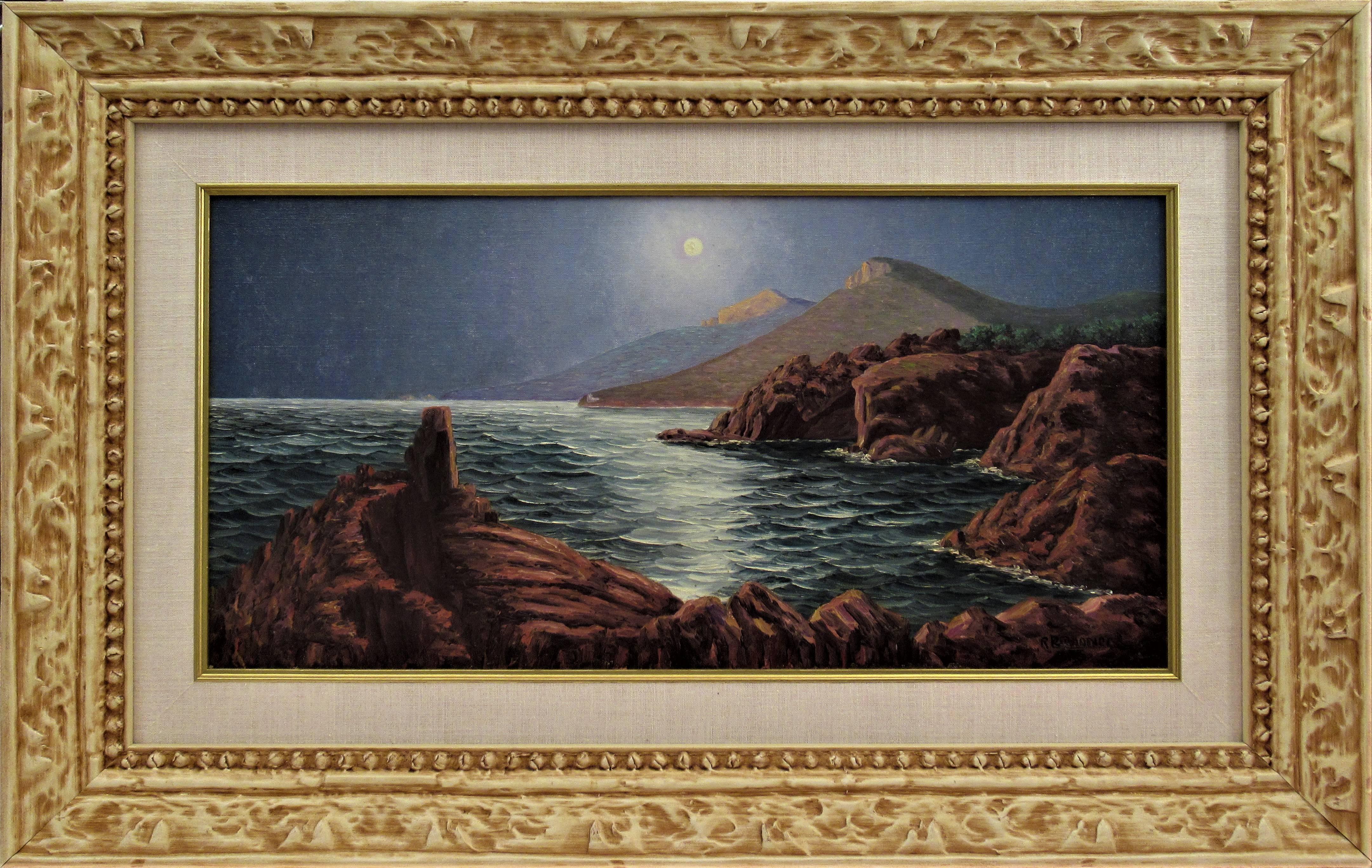 Seascape at night in Provence