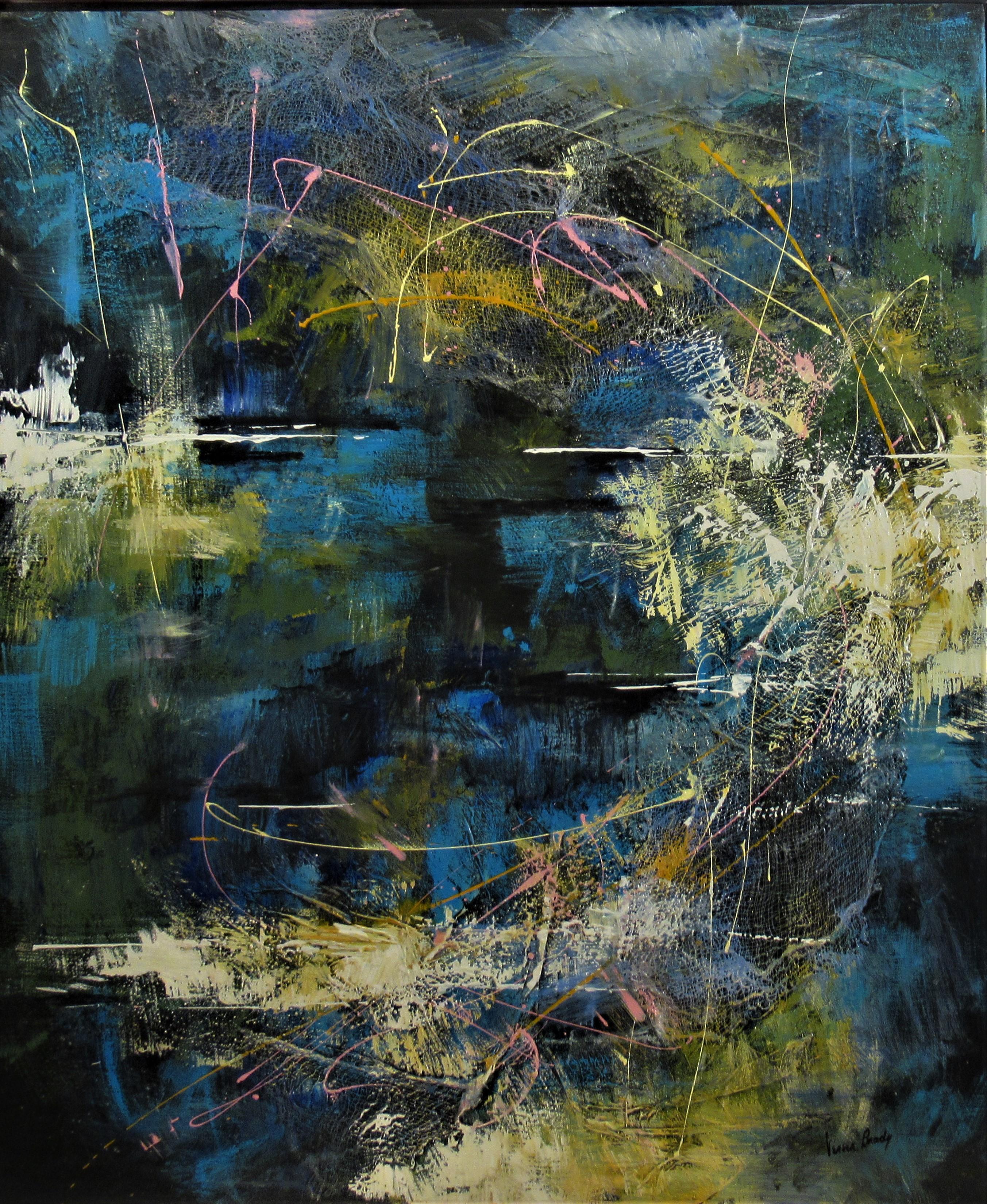 Verna Brady Abstract Painting – Blaues Hawaii