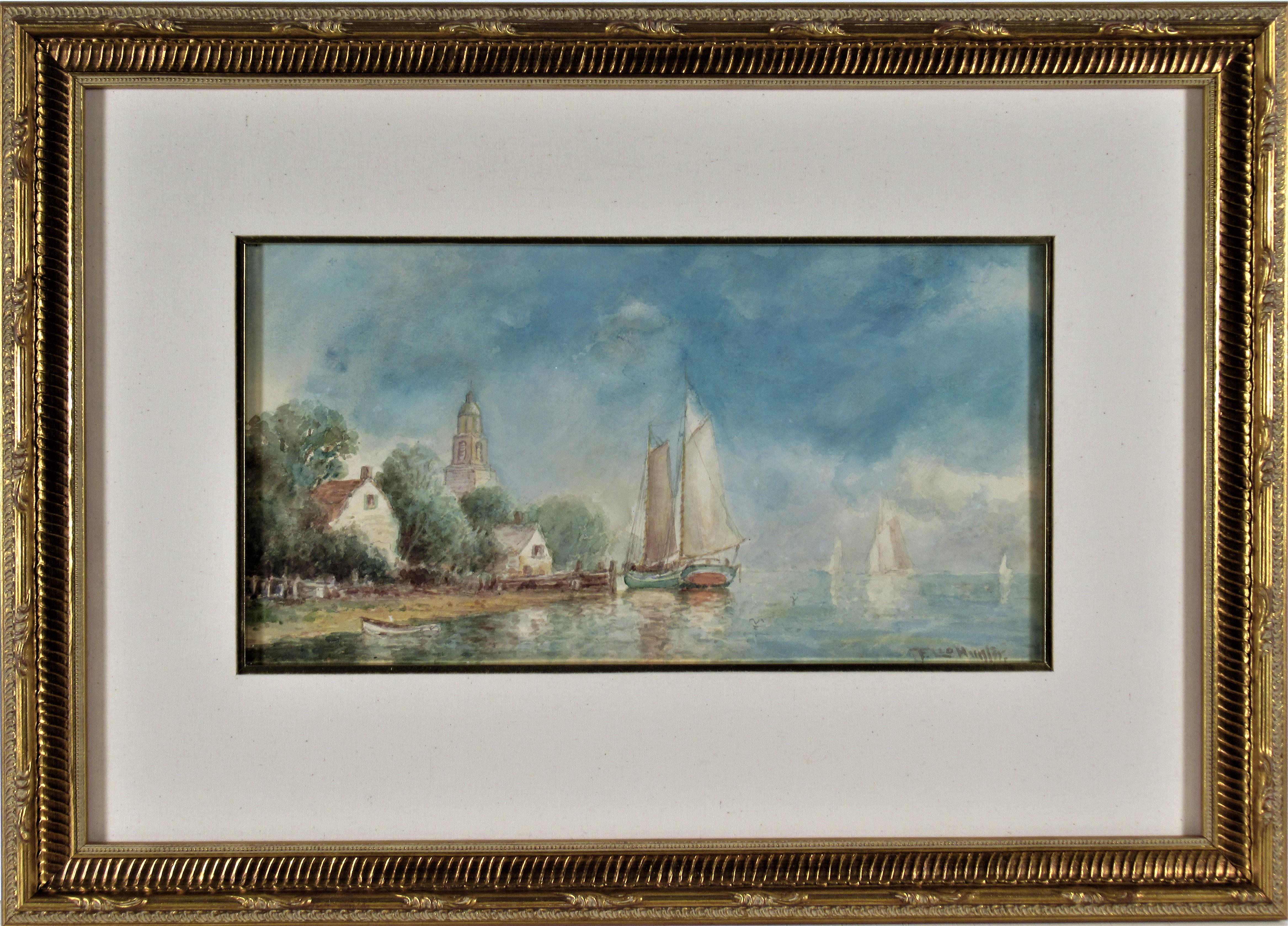 Frederick Leo Hunter Landscape Art - Harbor Village