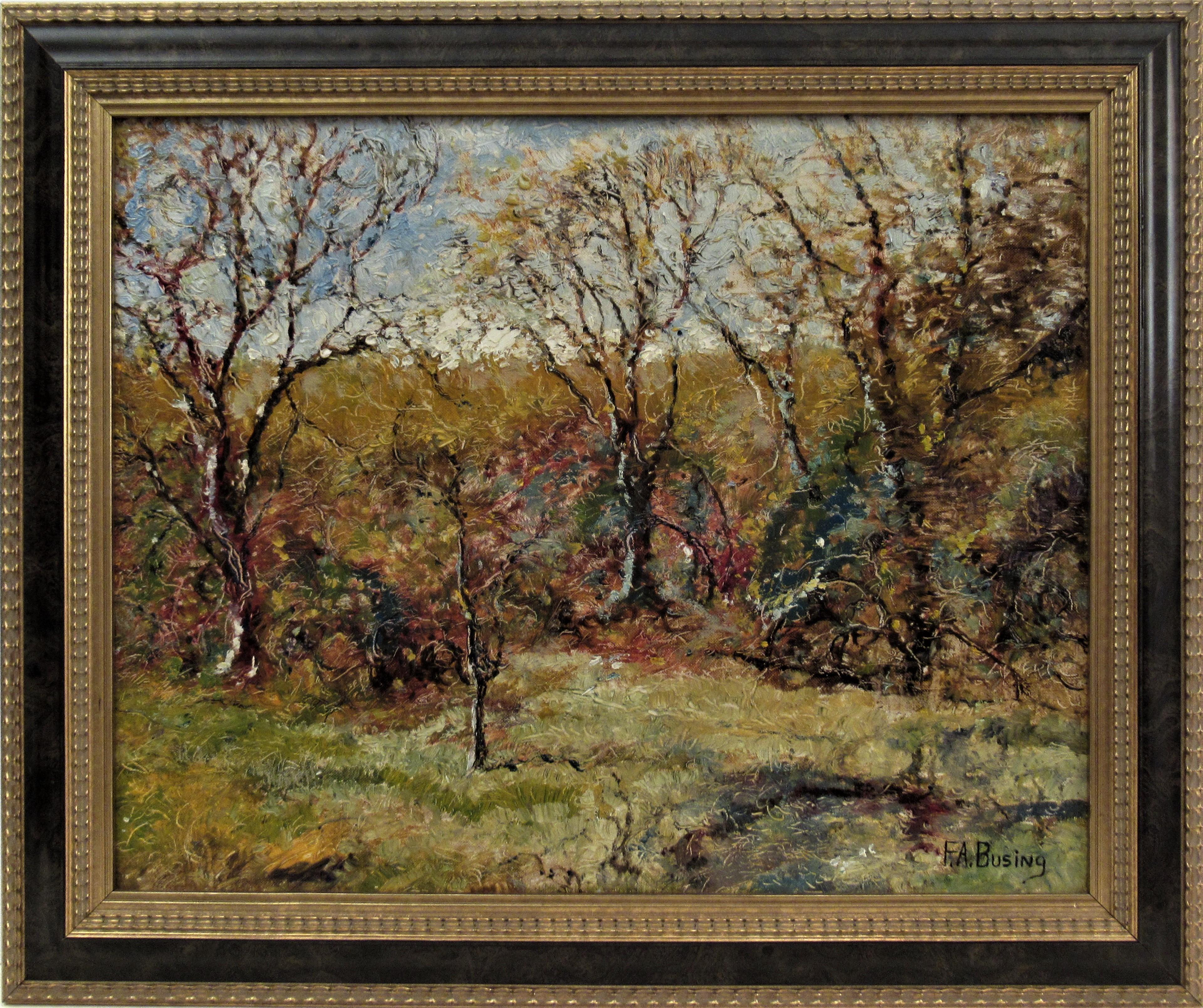 Ferdinand A. Busing Landscape Painting - Landscape with Trees