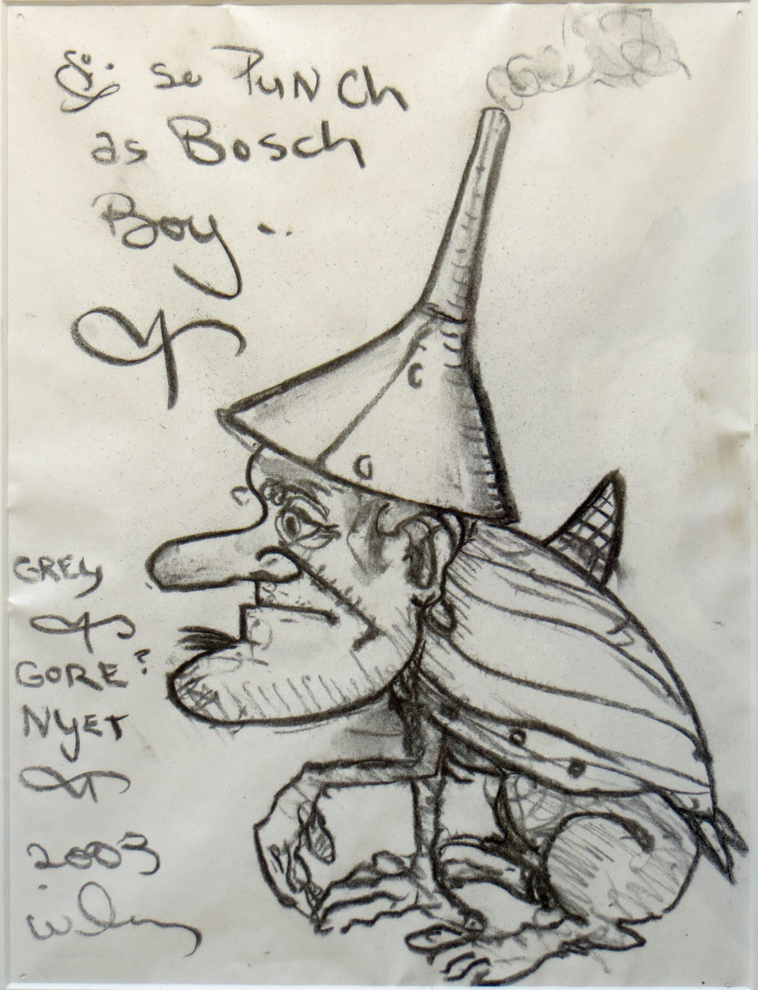 Punch as Bosch Boy - dessin d'un artiste de l'art Funk de la baie de San Francisco