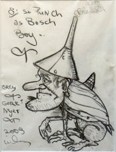 Punch as Bosch Boy - Funk Art drawing by San Francisco Bay Area artist