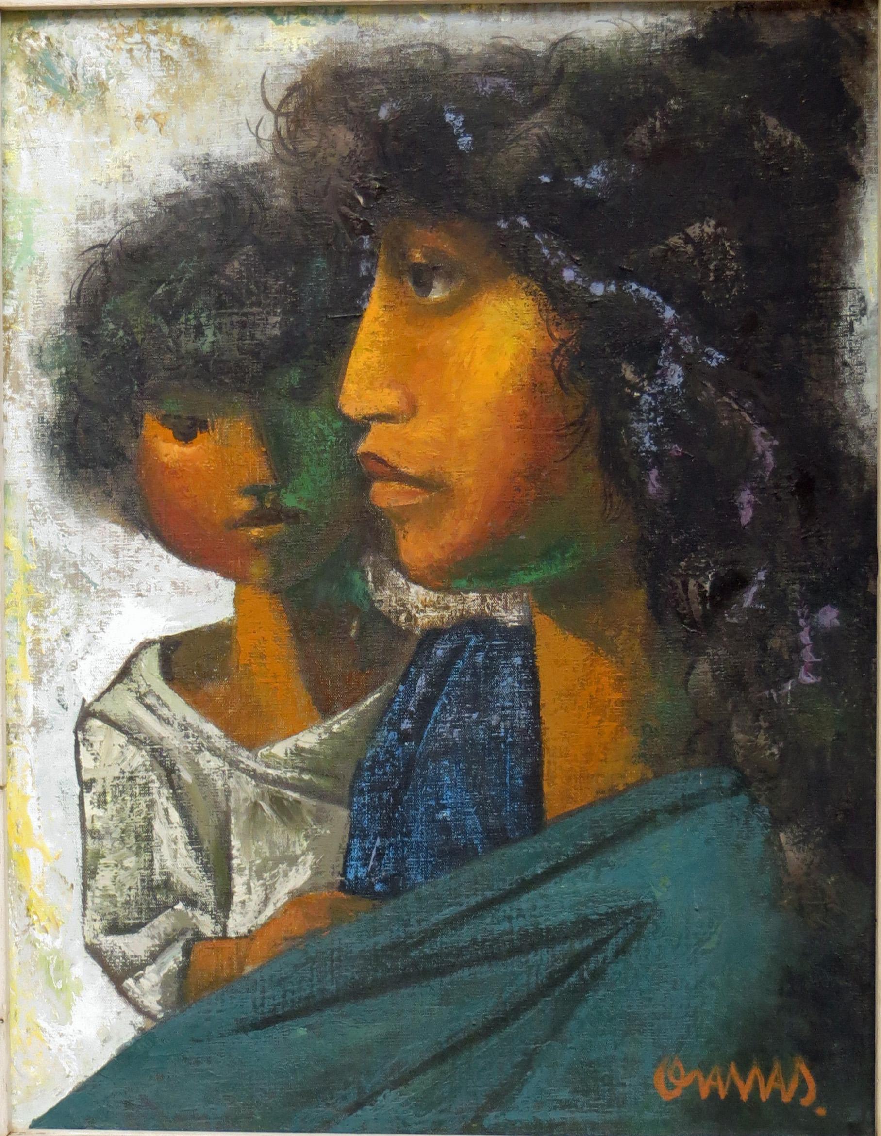 Fernando Oramas Portrait Painting - Mother and Child