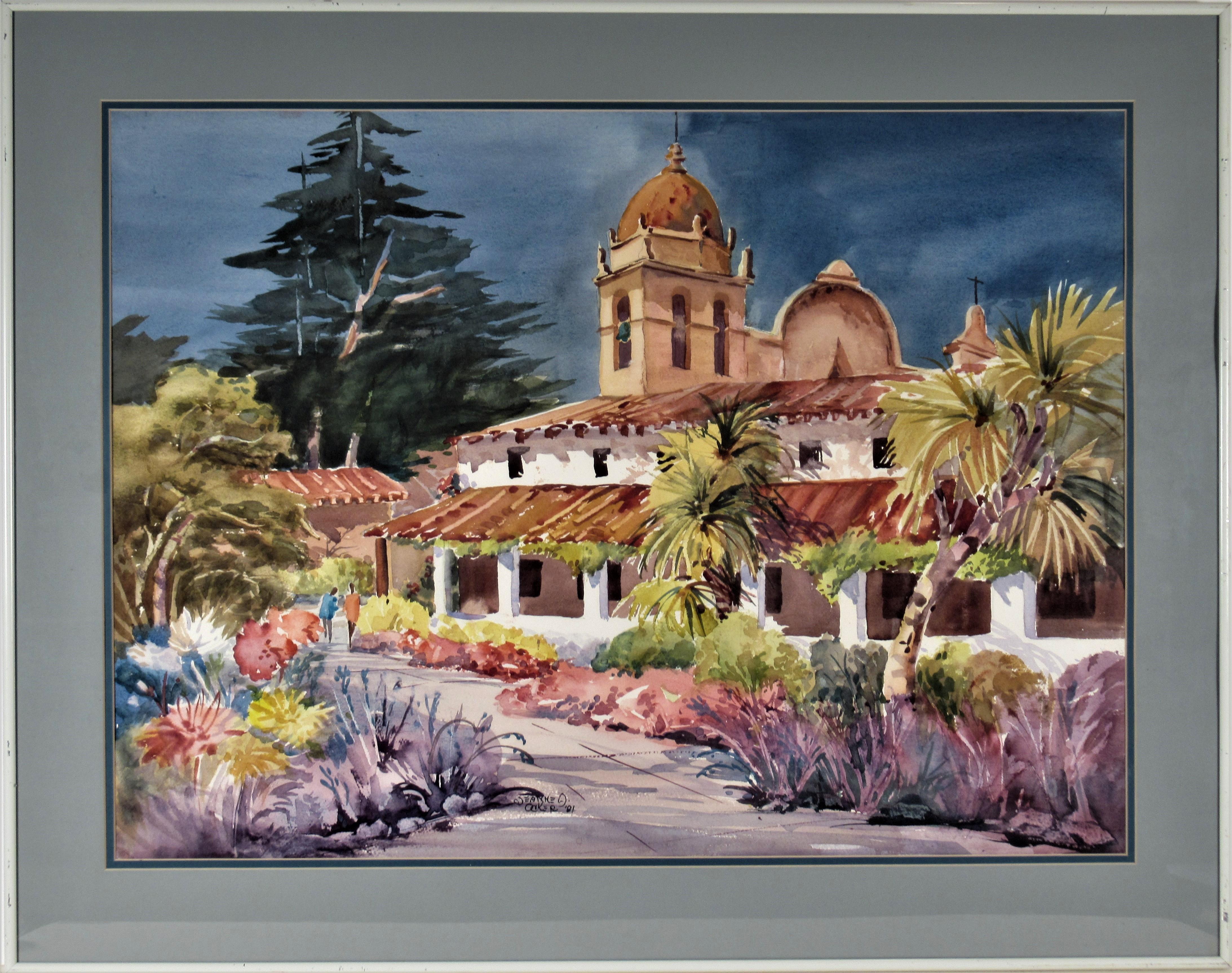 Jeanne A. Ocker Figurative Art - Carmel Mission Basilica