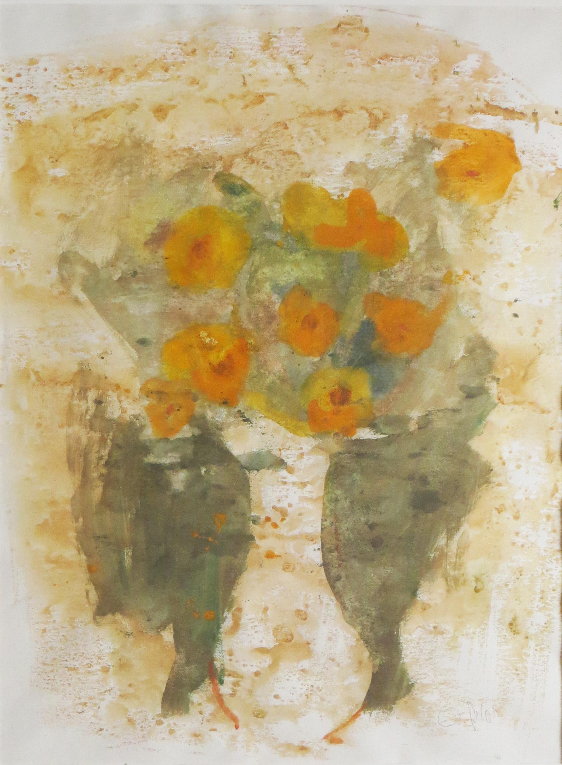 Blumen im Vintage-Stil (Abstrakt), Painting, von Theodore Polos