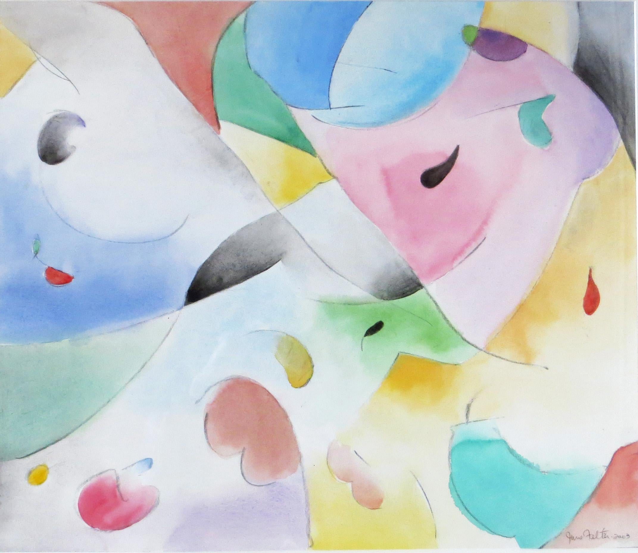 June Felter Abstract Painting - Lyric Abstract Watercolor