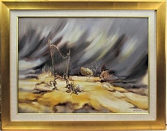 Paysage surréaliste avec harpe