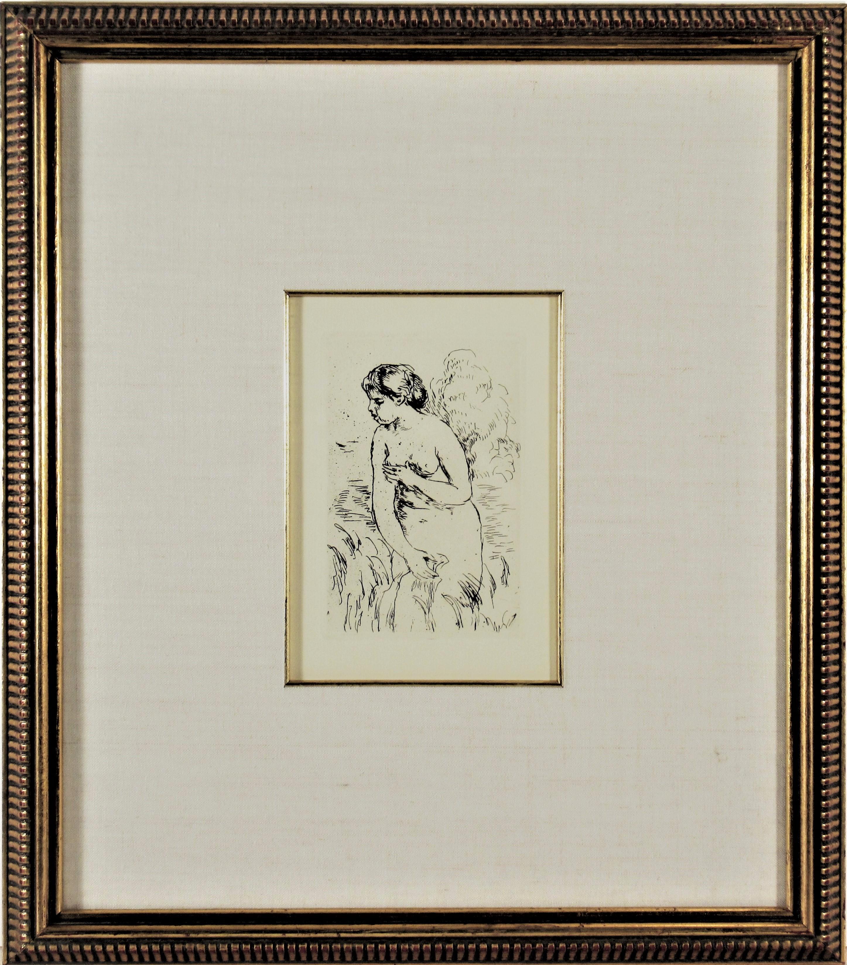 Pierre Auguste Renoir Nude Print - Baigneuse Debout a mi Jambes