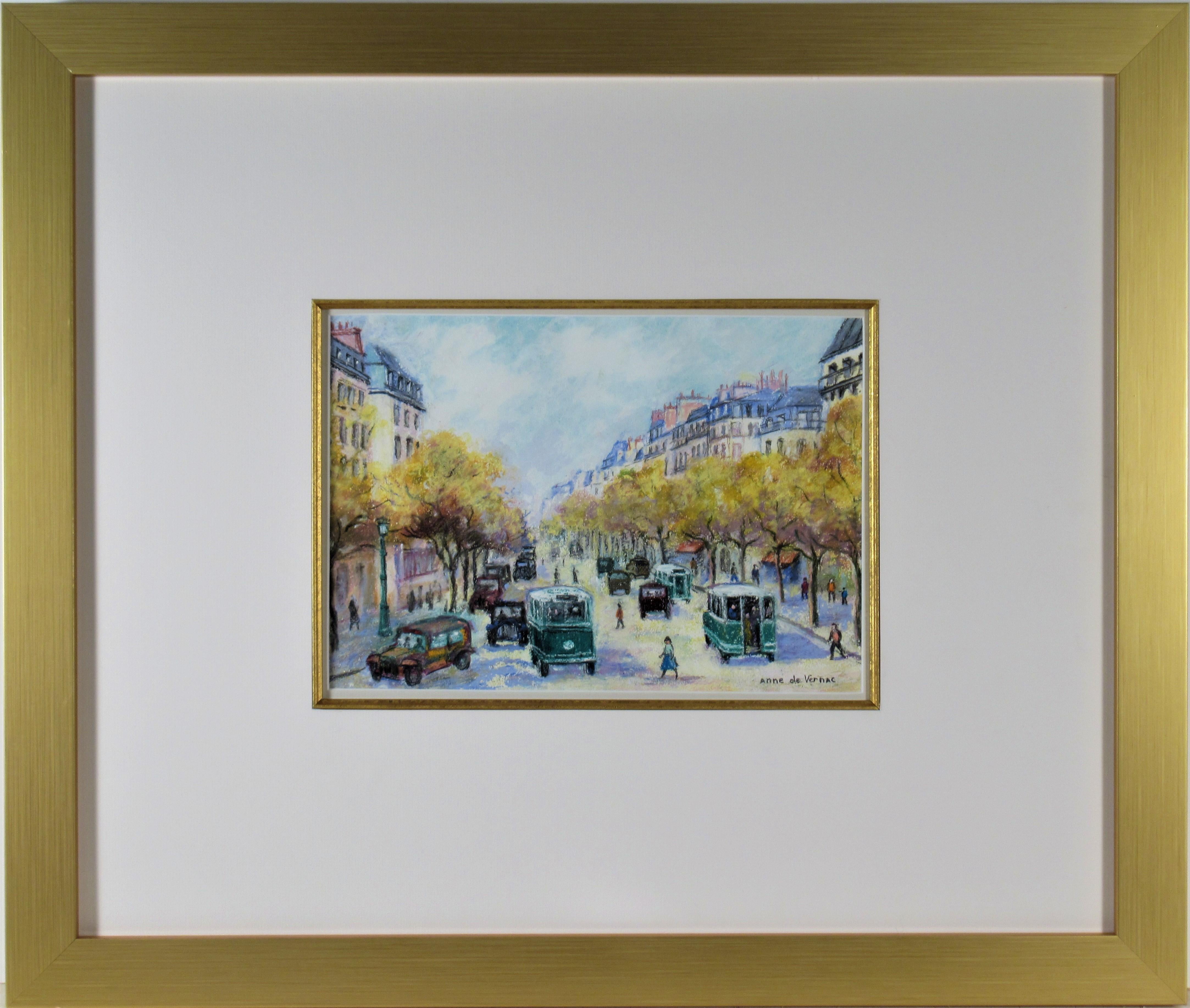Figurative Art de Anne De Vernac - Le Boulevard Bonne Nouvelle en Autonne