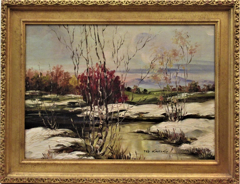 Theodore Ted Kautzky Winter Landscape For Sale At 1stdibs