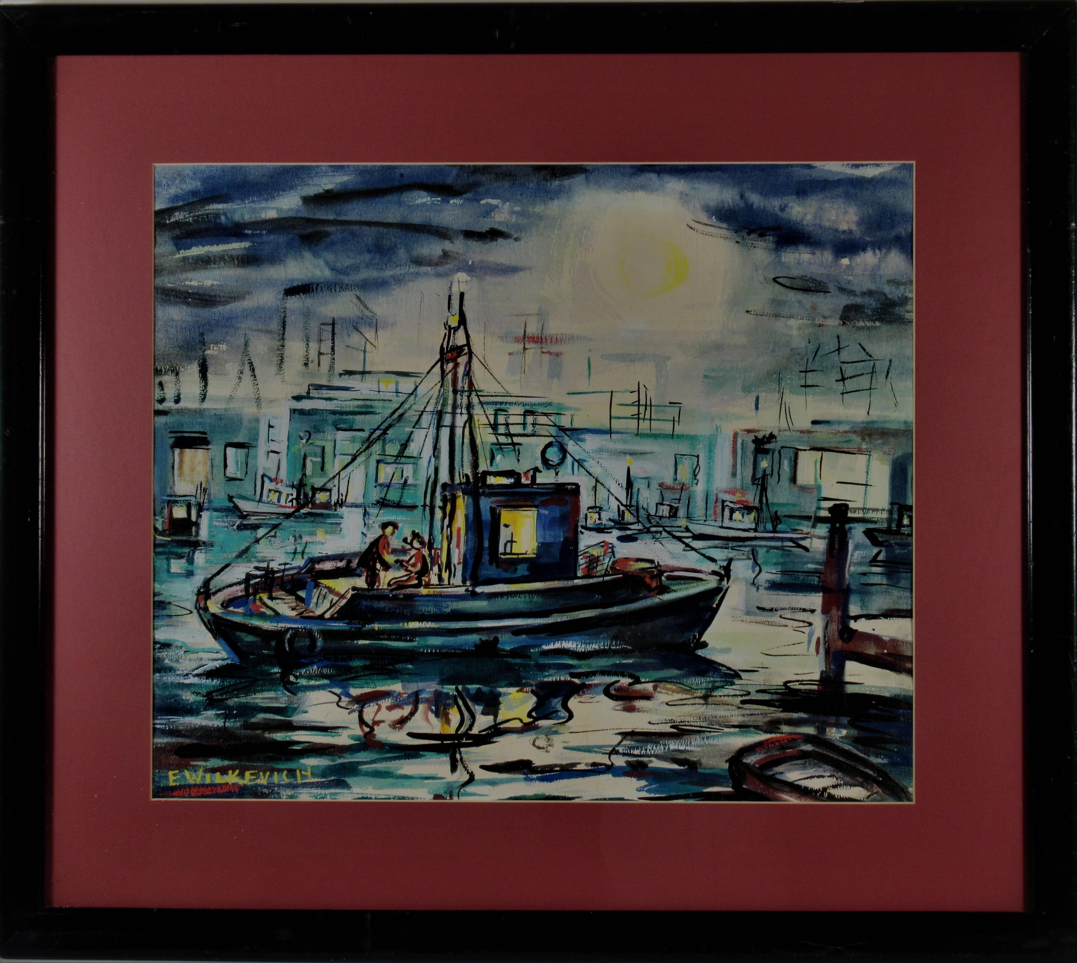 Eleanor Wilkevich Figurative Art - Fishing Boat