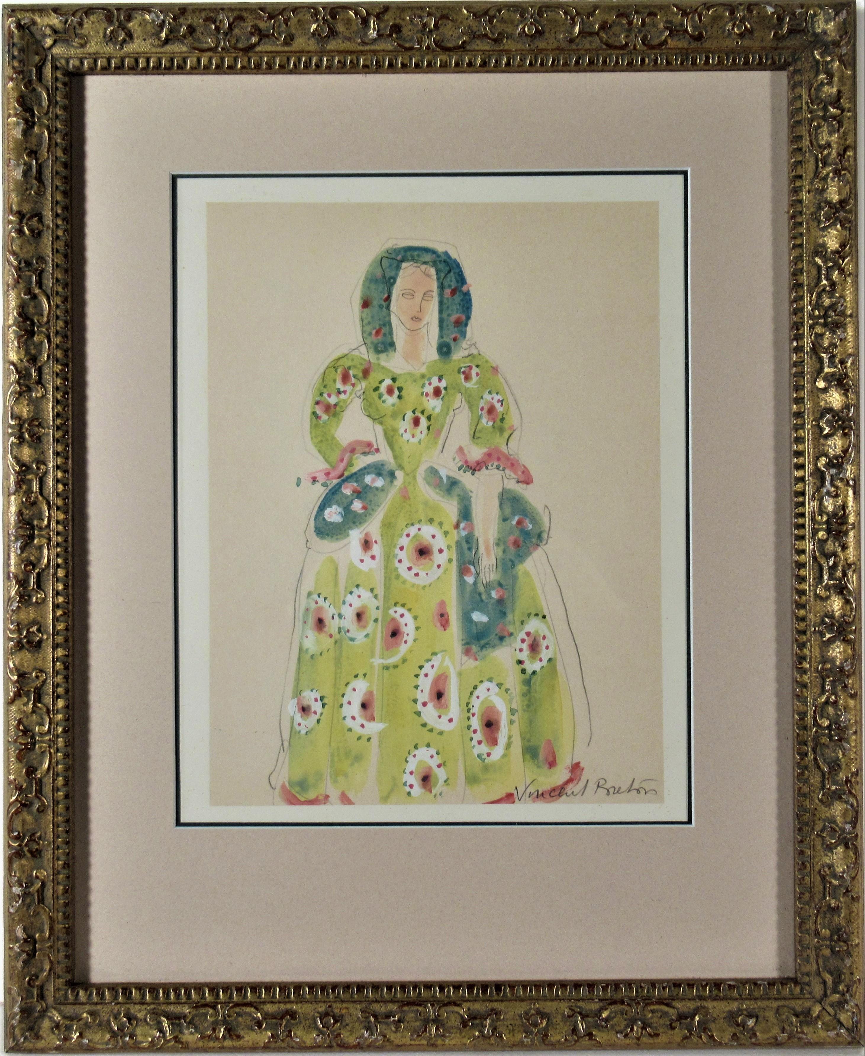 Vincent Breton Figurative Art - Untitled, Woman in Costume