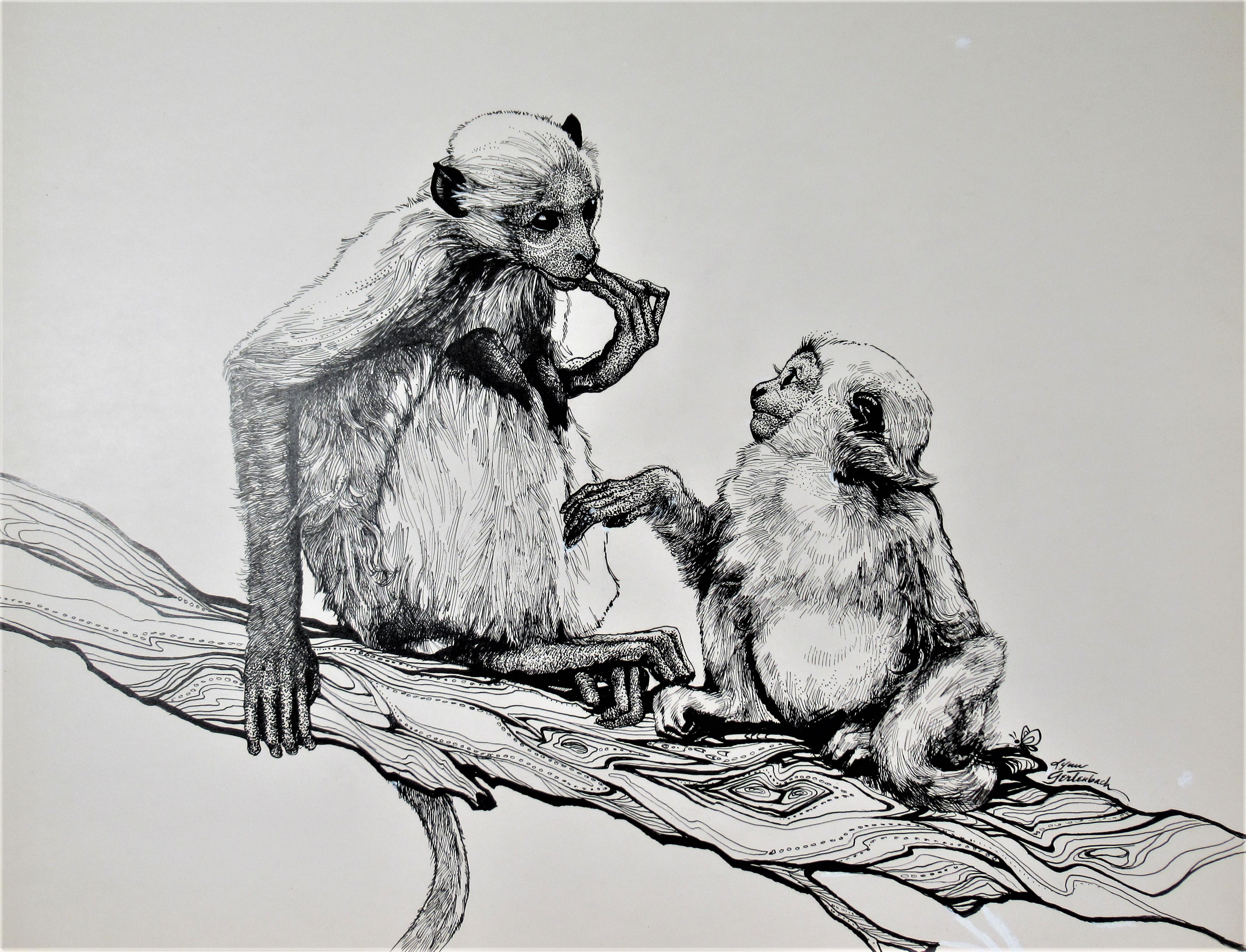 Lynn Gertenbach Figurative Art - Two Monkeys