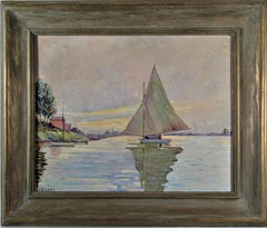 Vintage Sailboat on the Lake