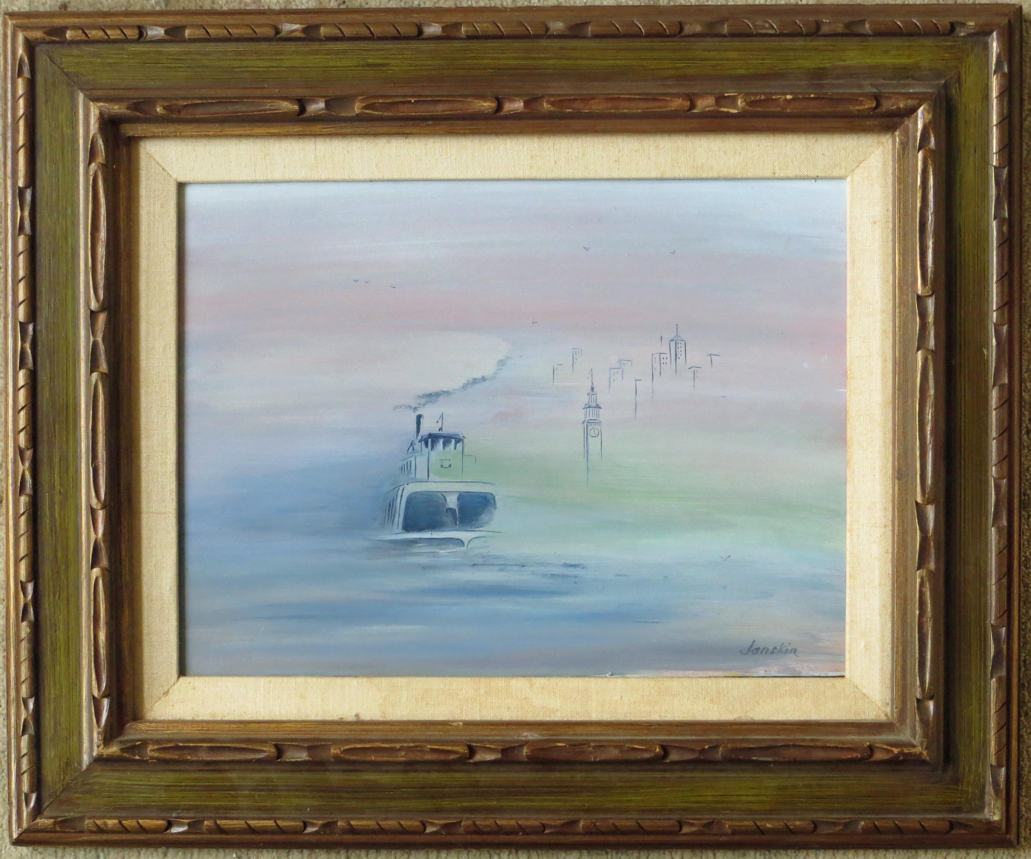 Untitled - San Francisco in the Fog - Painting by Richard Danskin