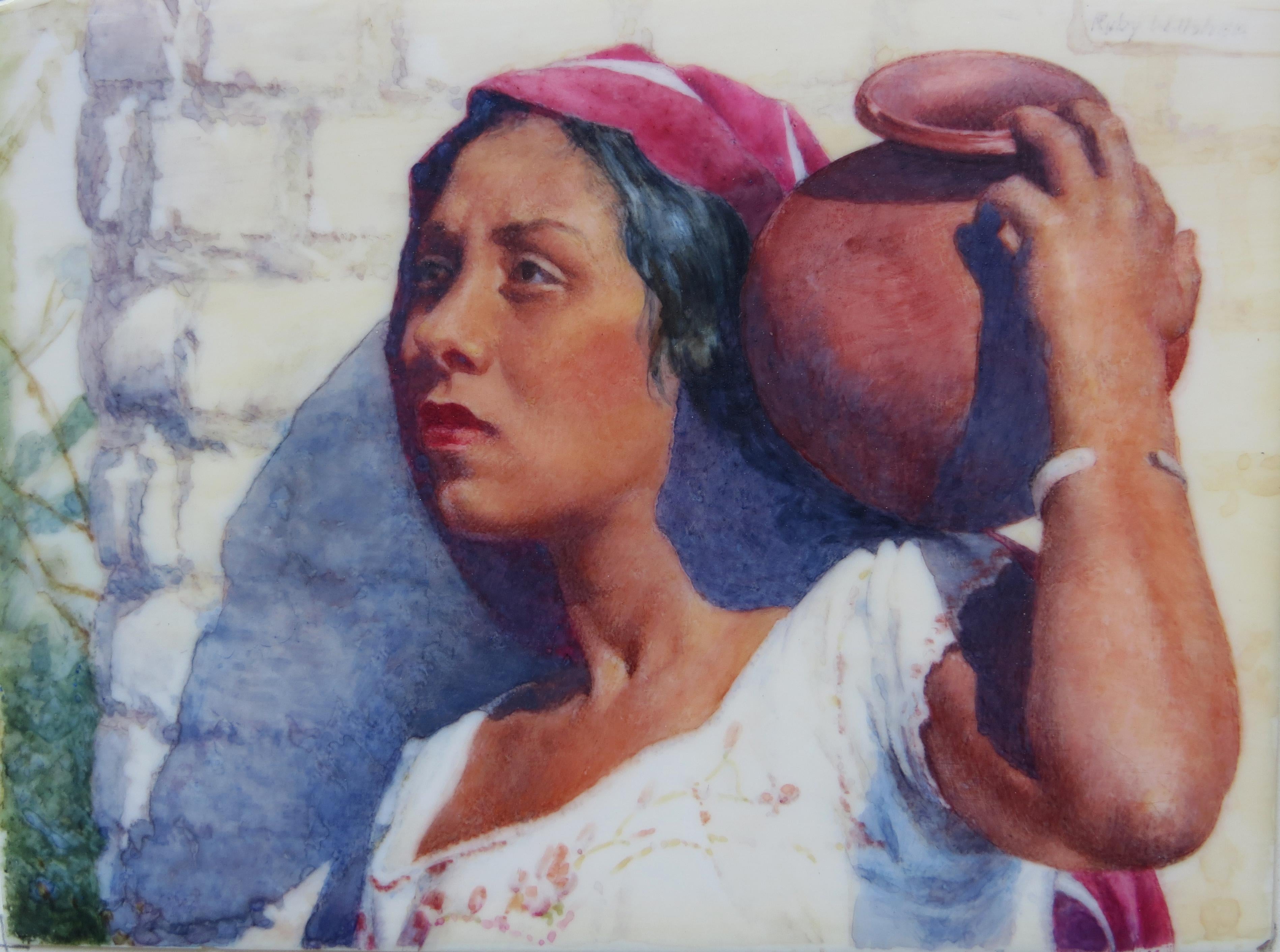 Ruby Walker Usher Portrait Painting – Unbetiteltes Porträt