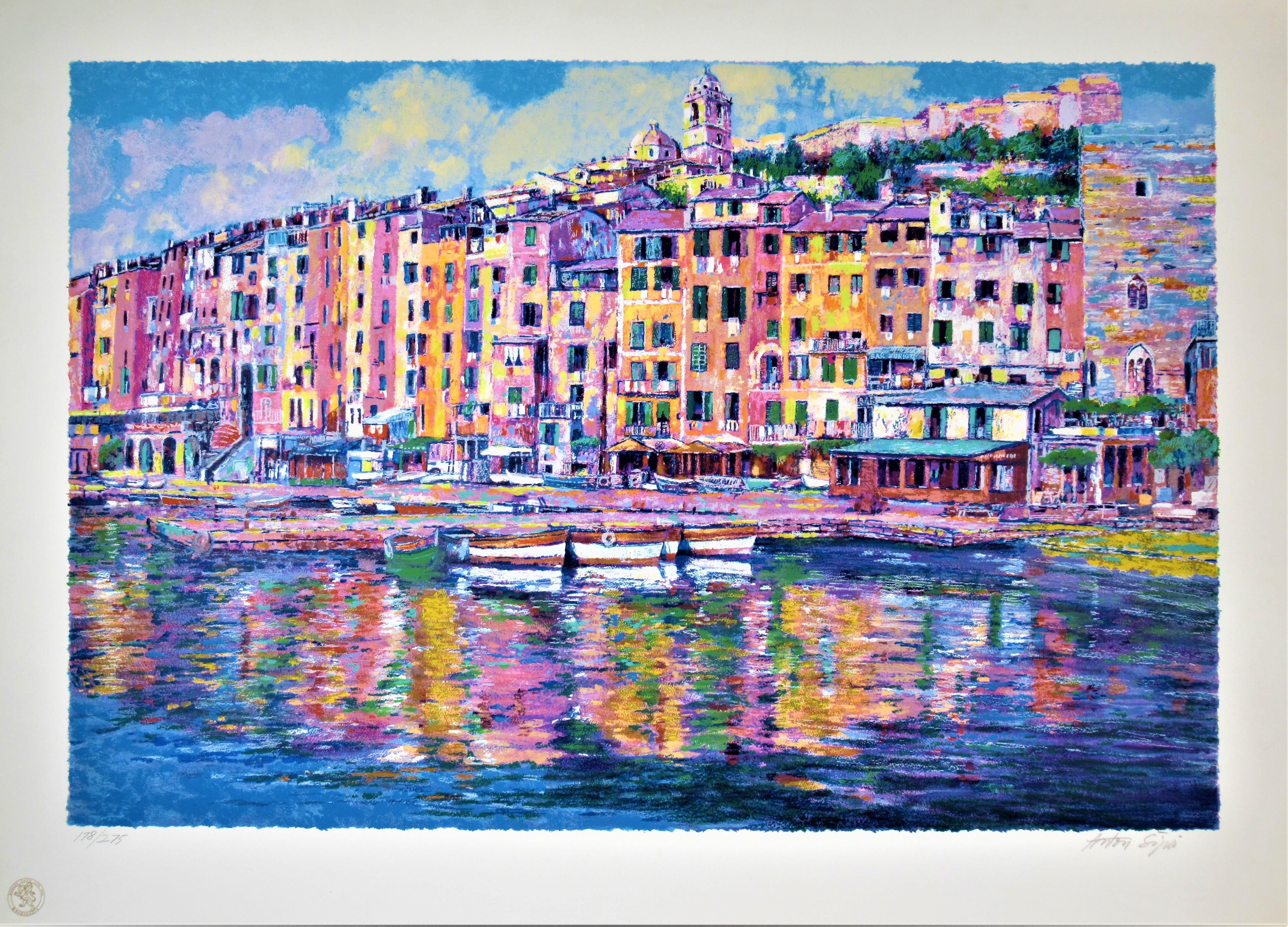 "Porto Venere, Italy" Large original color serigraph