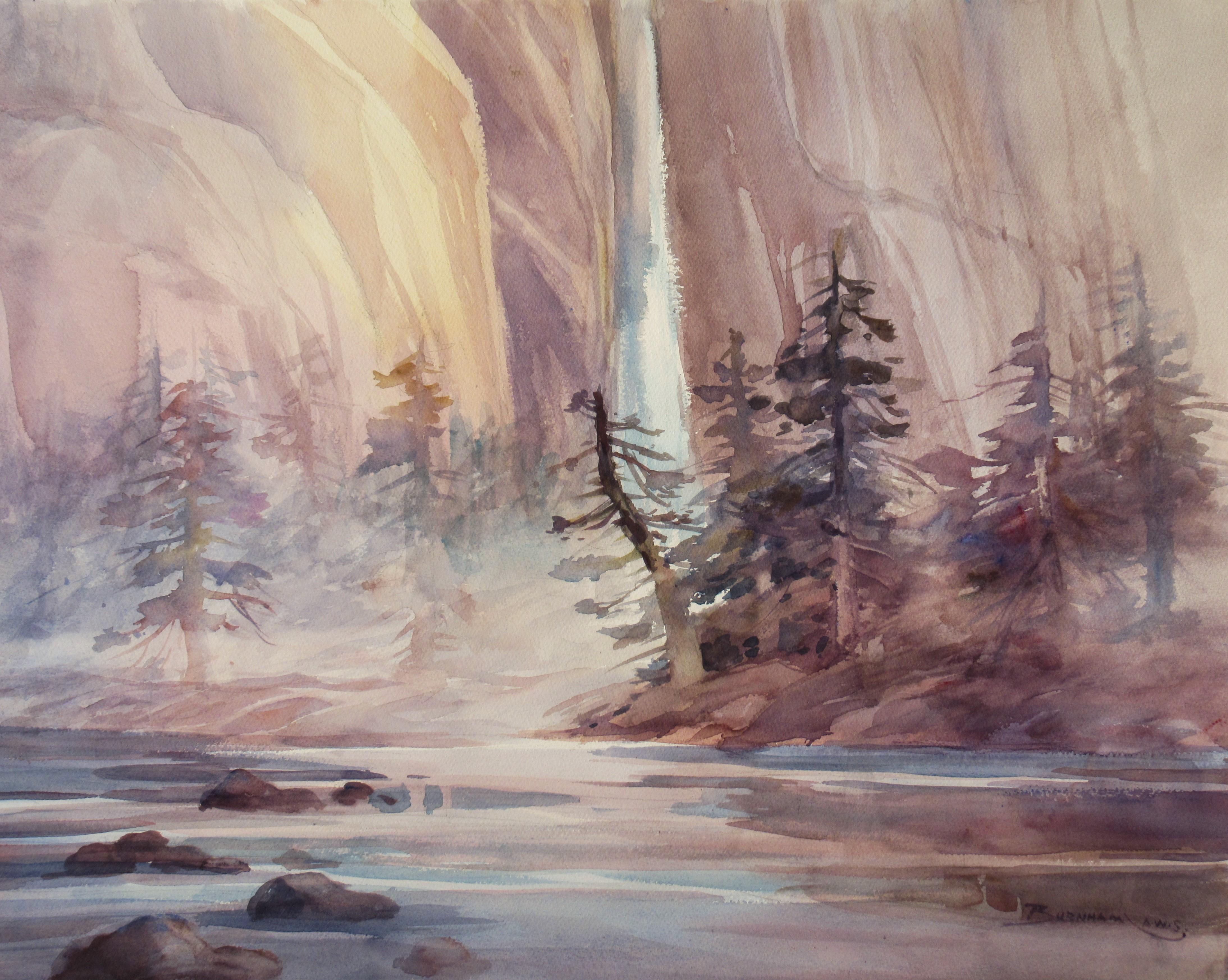 Jane Burnham Figurative Art – Yosemite-Wasserfälle