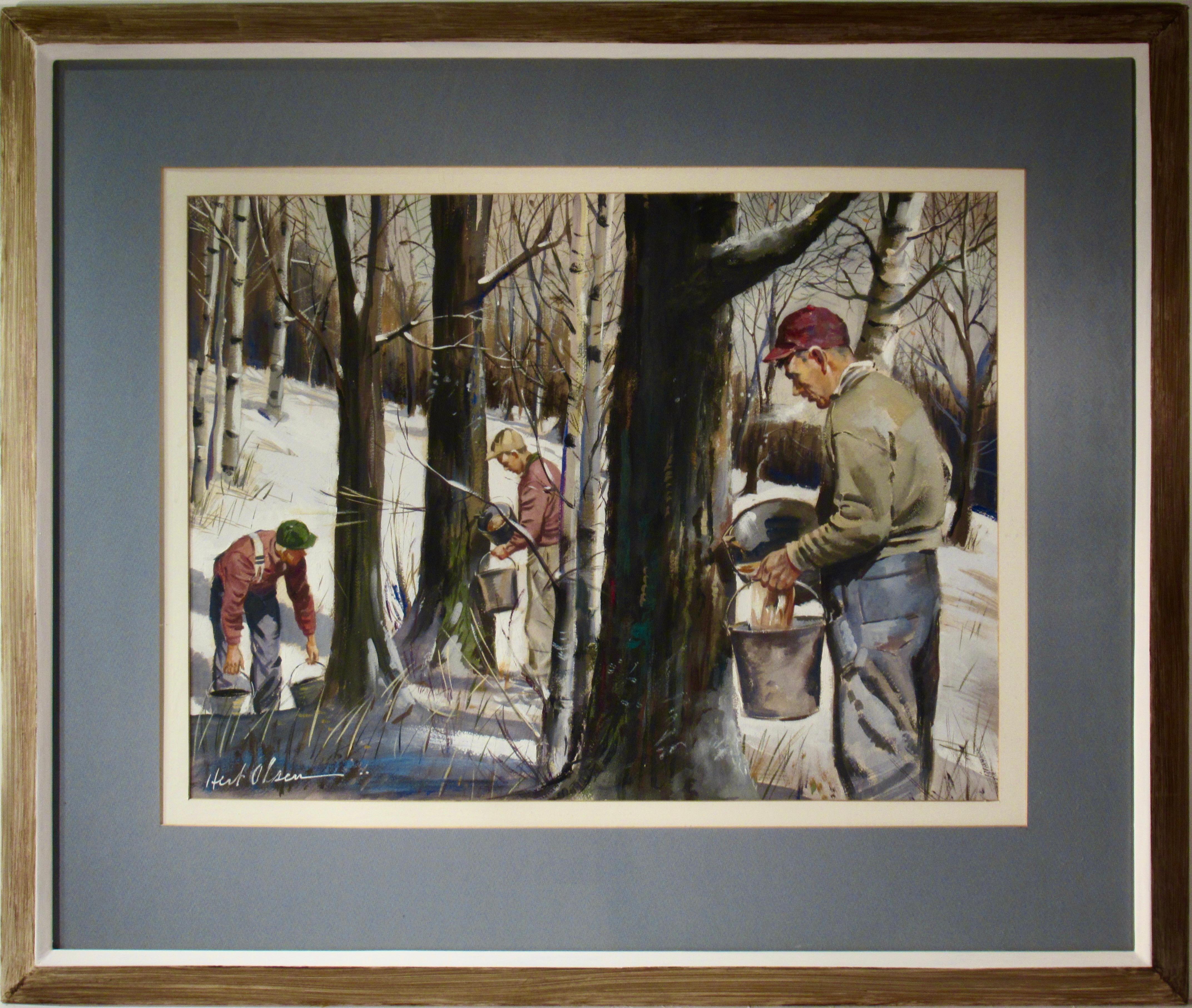 Herbert Vincent Olsen Figurative Art - Harvesting Sap