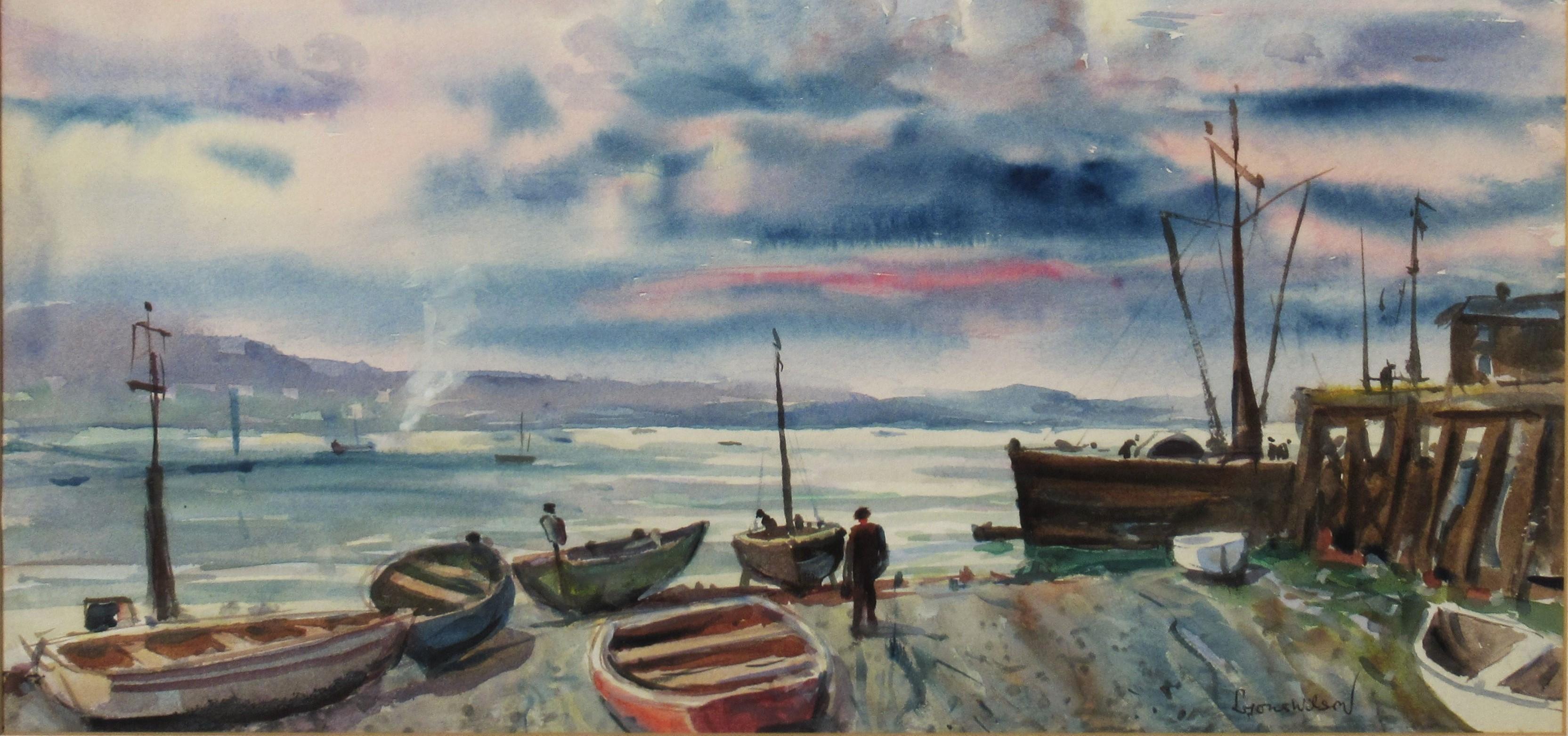 Coastal Scene in Tobermory, Mull, Schottland (Impressionismus), Art, von William Lyons Wilson