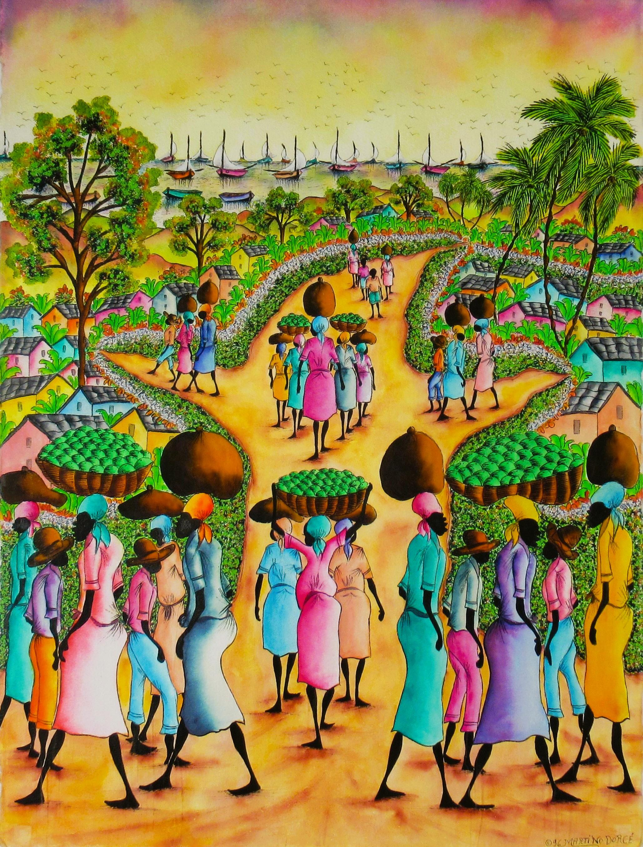 Haitian Village - Art by Martino Dorce