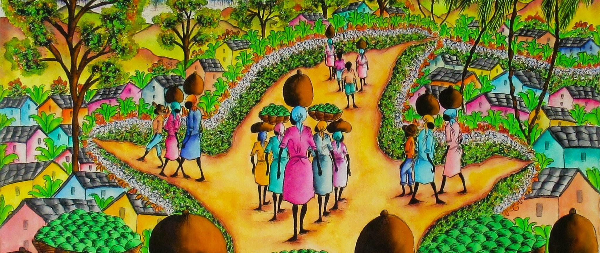 Haitian Village - Contemporary Art by Martino Dorce