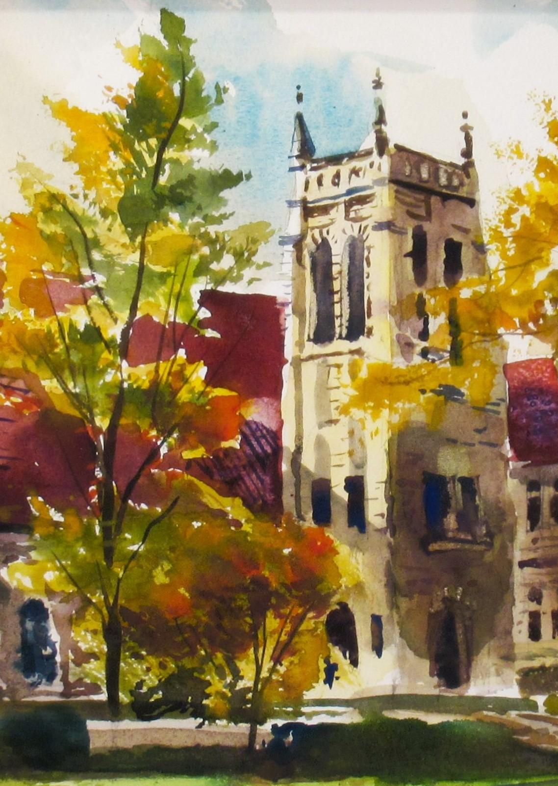 La Iglesia Vieja - Art impresionista estadounidense de James Hamil