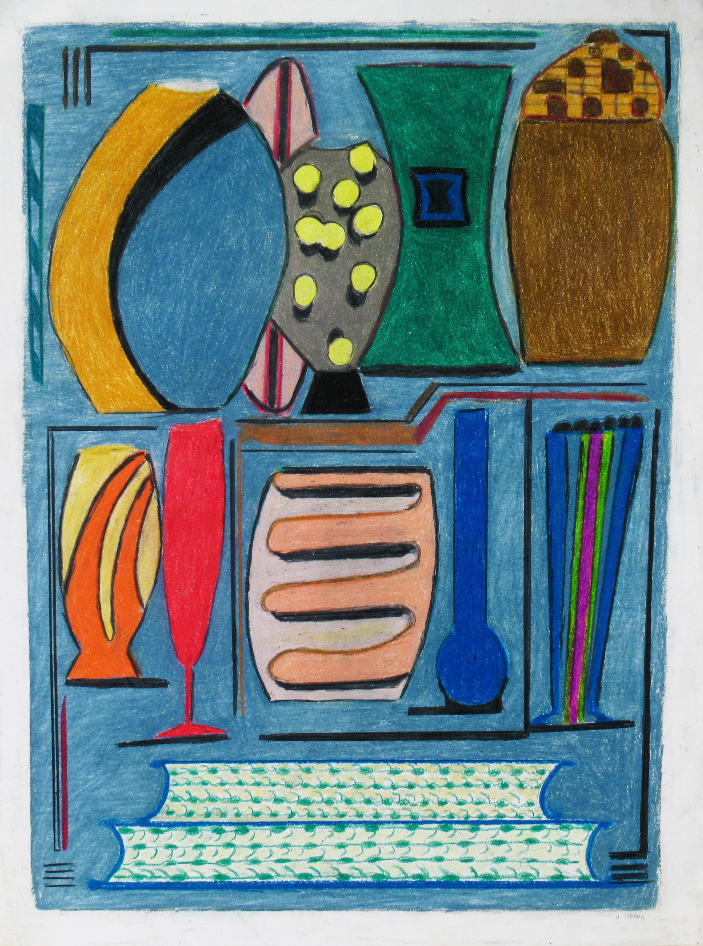 Jerry Opper Abstract Drawing - Still Life #1