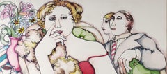 „Ammt ich beschäftigt? oder beziehe ich mich selbst aus?“ farbige Tinte und Aquarellmalerei