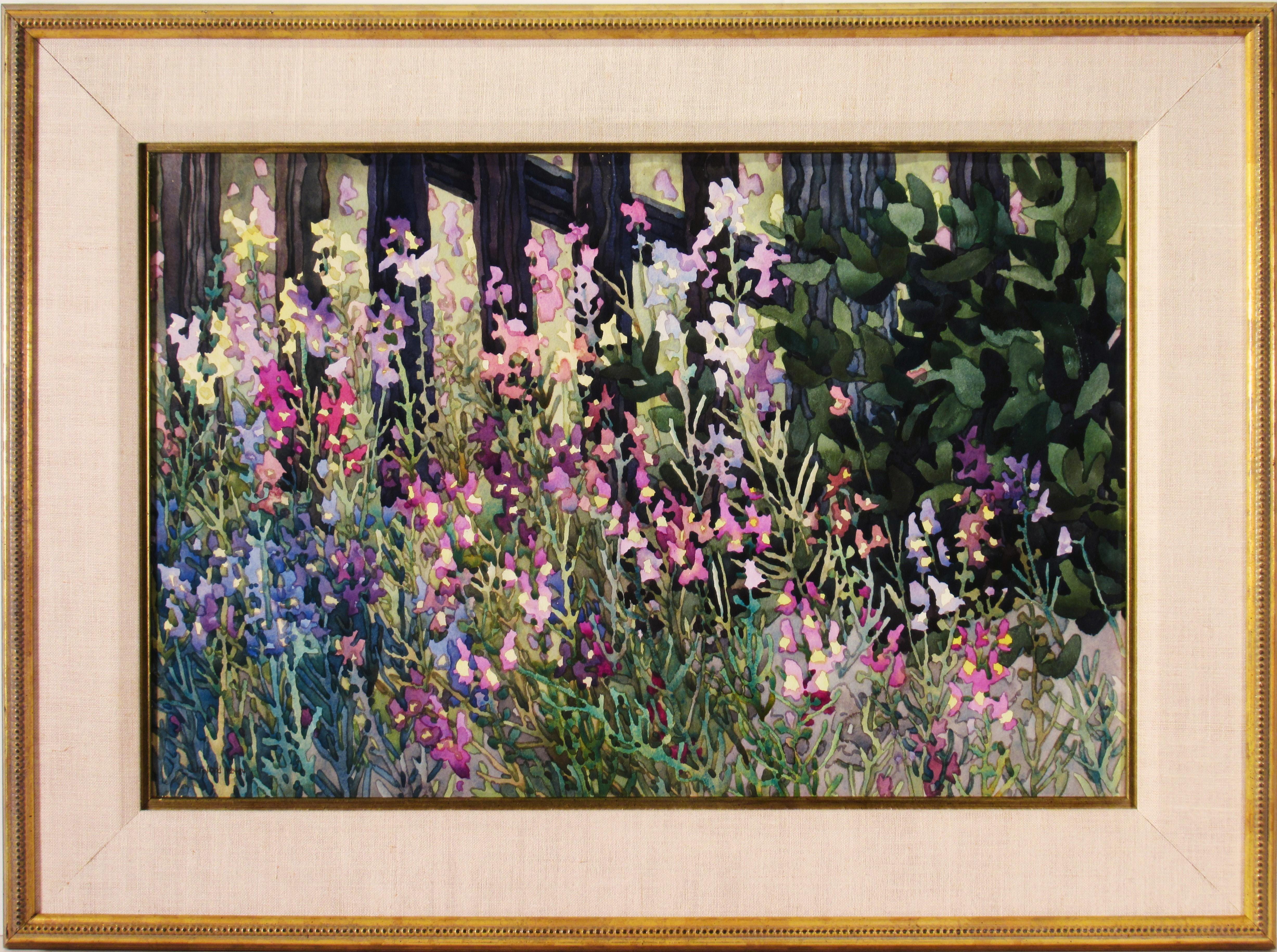 Carolyn Marie Lord Landscape Art - Garden with Fence