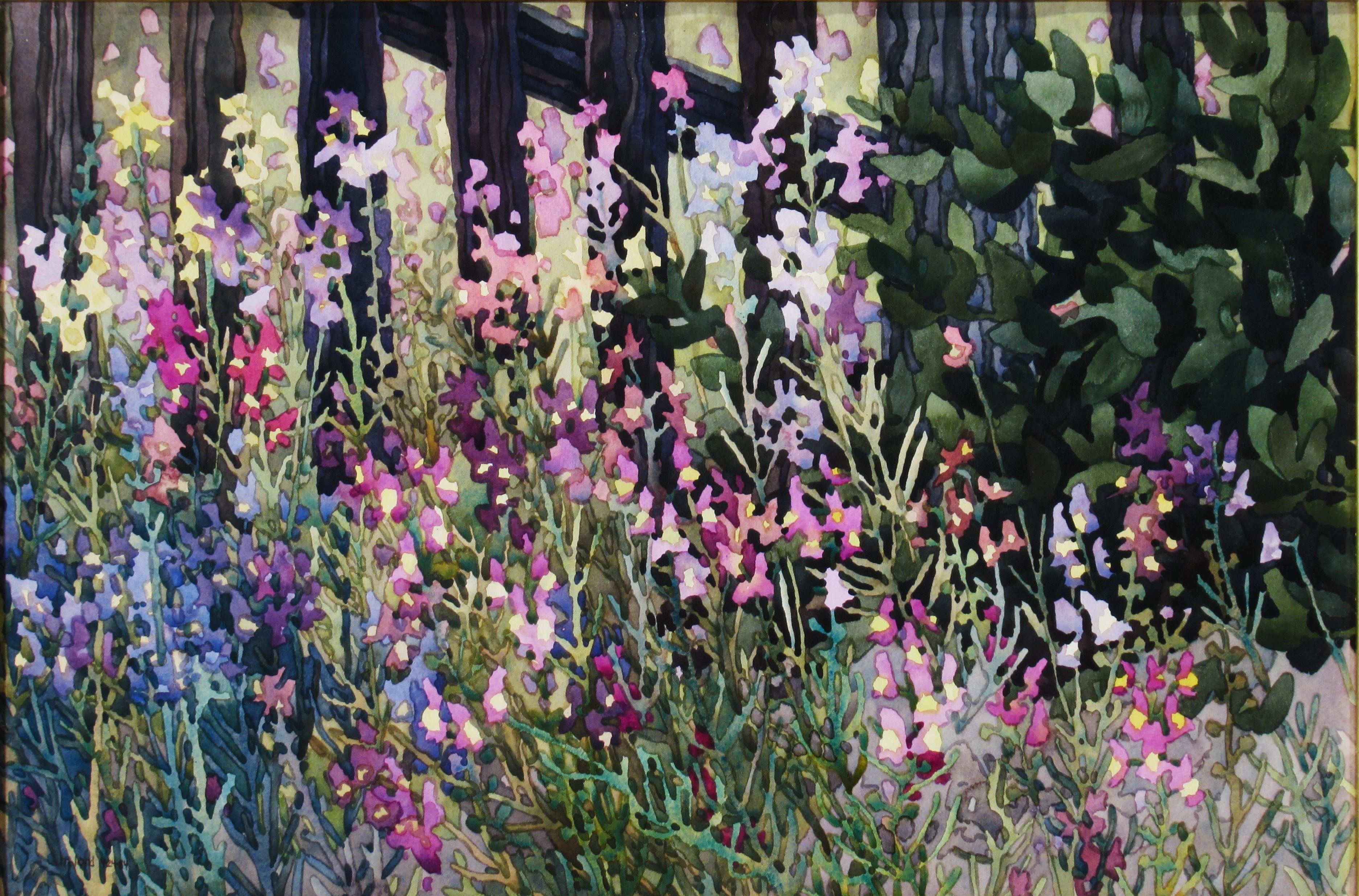 Garden with Fence - Art by Carolyn Marie Lord