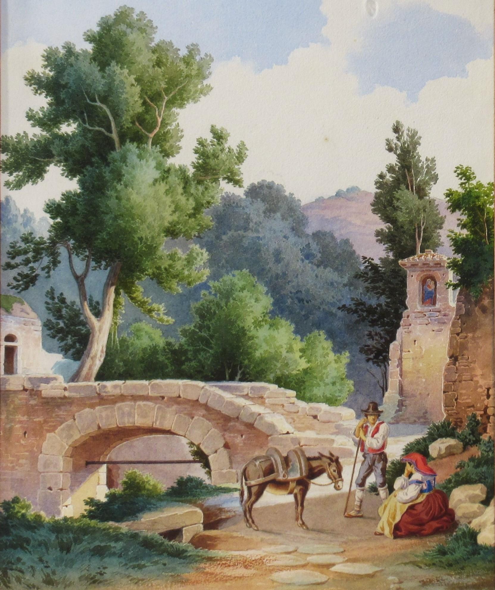 Escena de pueblo italiano II - Art Realista de Roberto Gigli