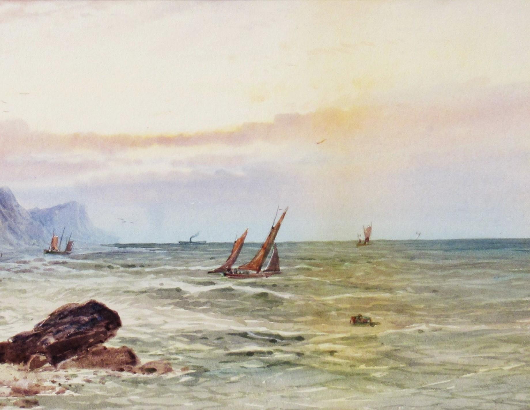 North Cornwall Coast line, United Kingdom - Impressionist Art by Edward Nevil