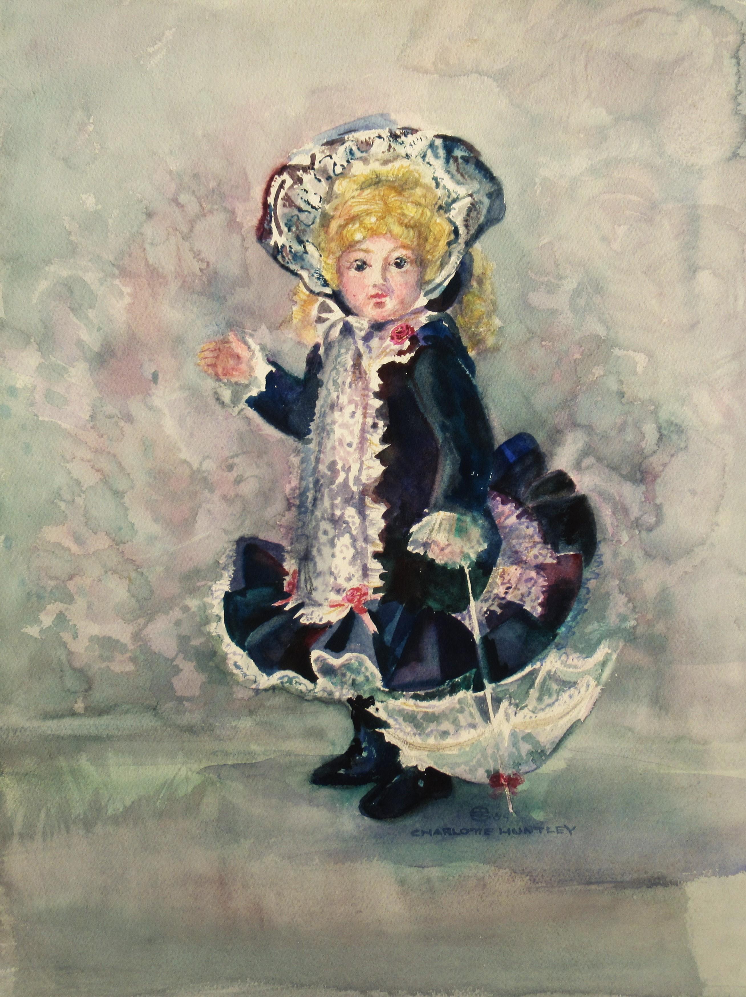 Figurative Art Charlotte Huntley - Fille avec parapluie