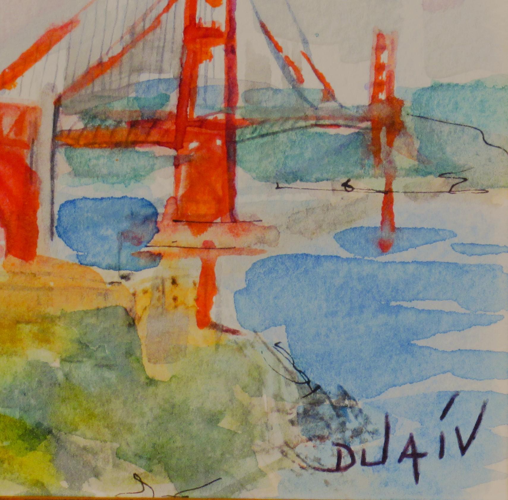 Golden Gate - Impressionist Art by Duaiv 