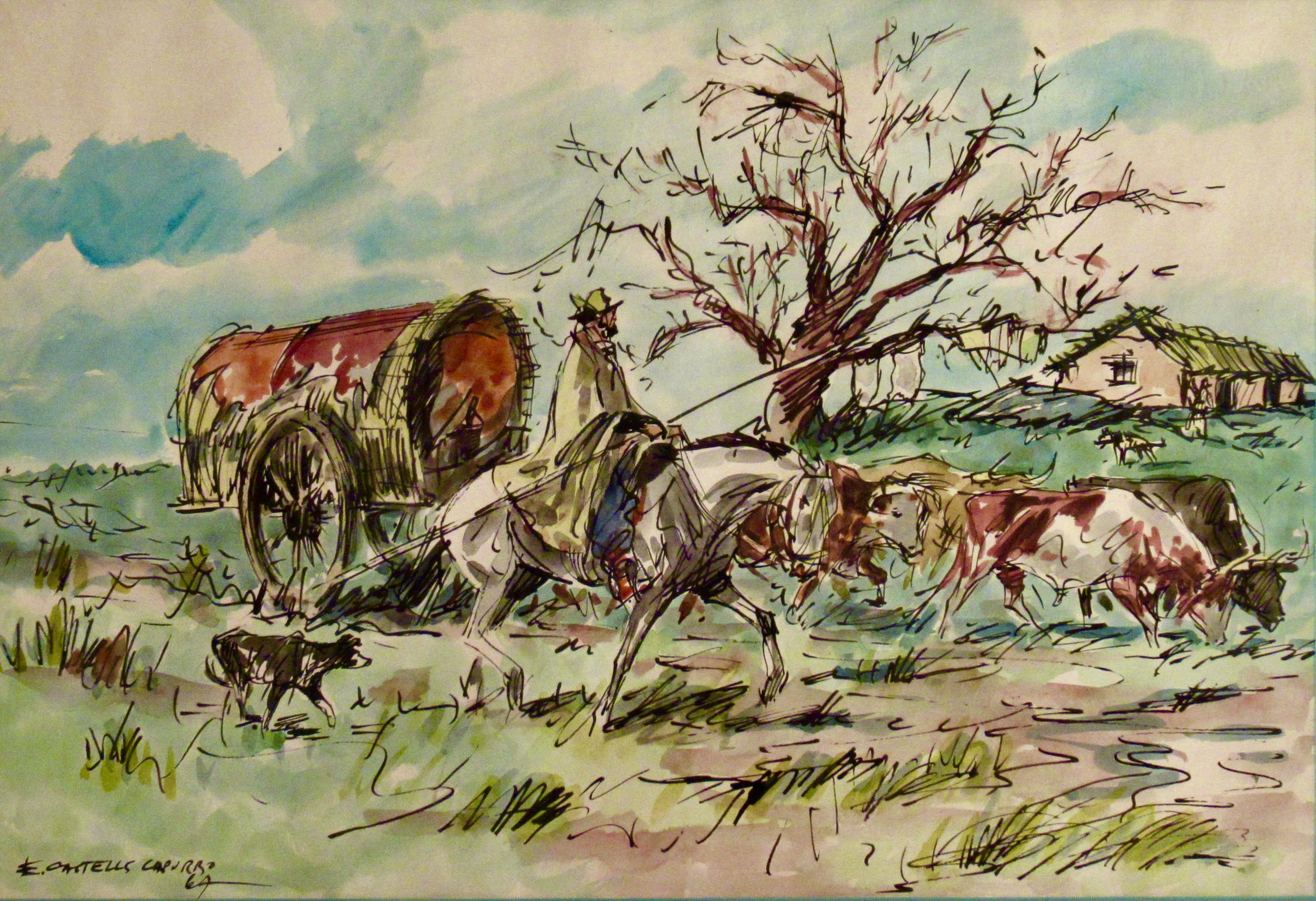 Guiding the Herd - Art by Enrique Castells Capurro