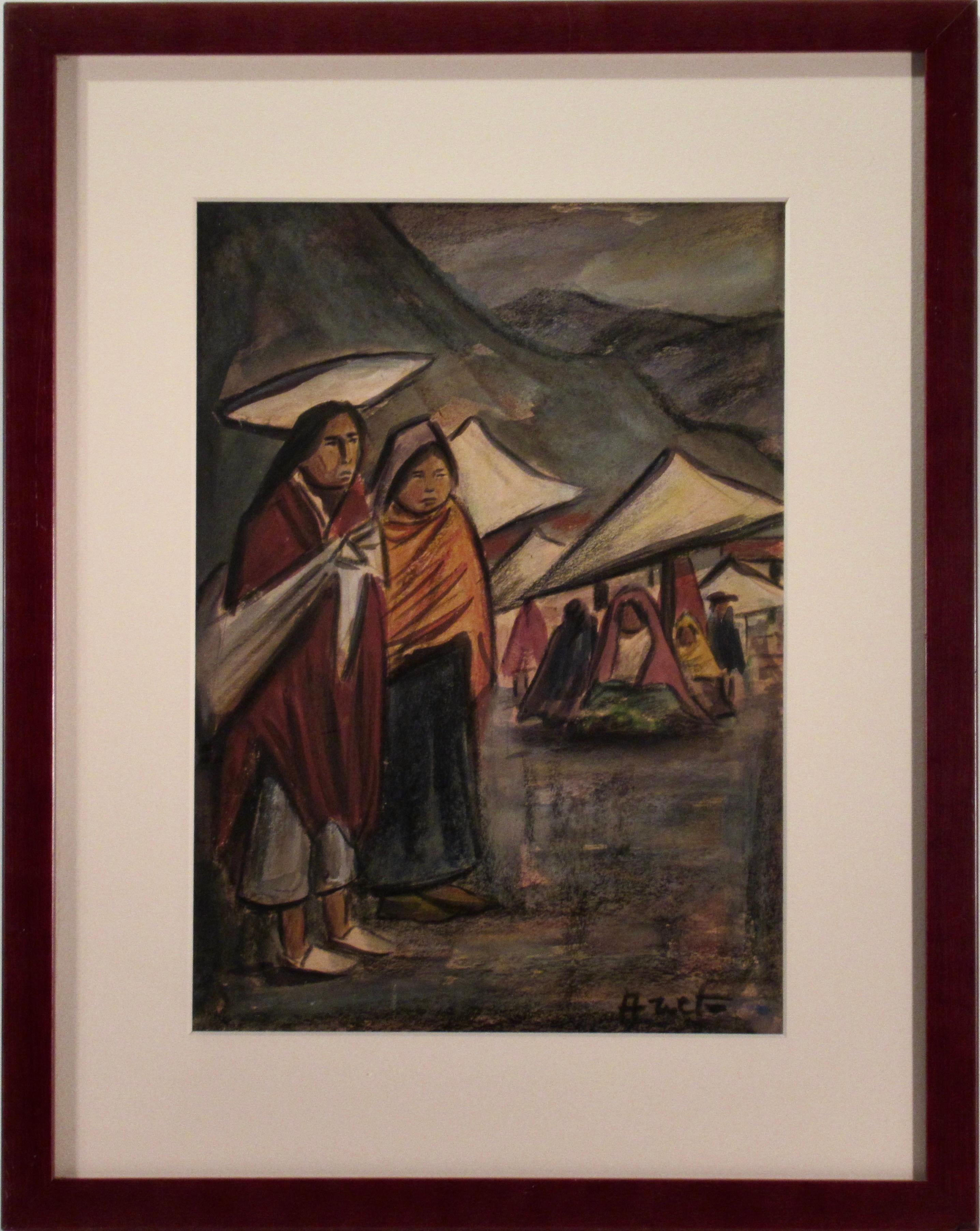 Arturo Nieto Figurative Art - Otavalo Market