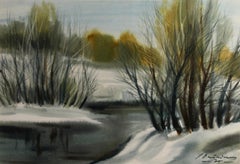Retro Winter Landscape