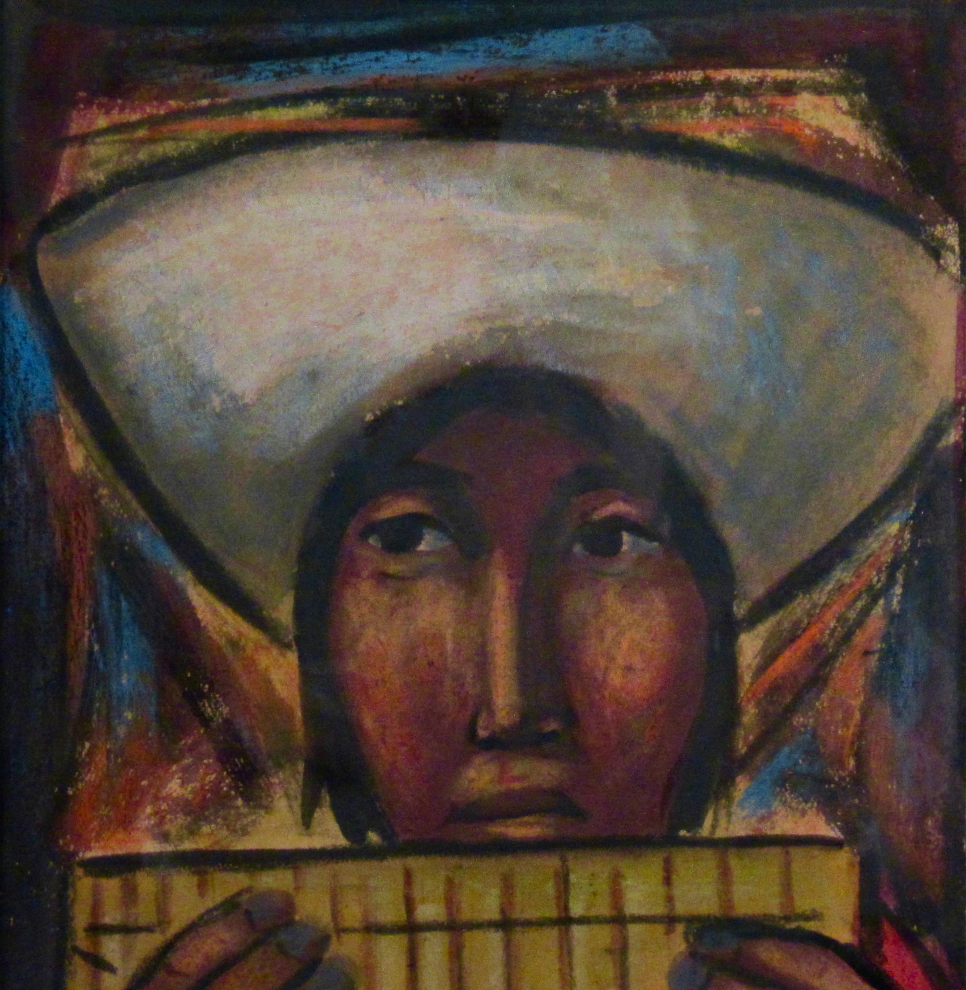 Otavalo Andean Flute Player - Impressionist Art by Arturo Nieto
