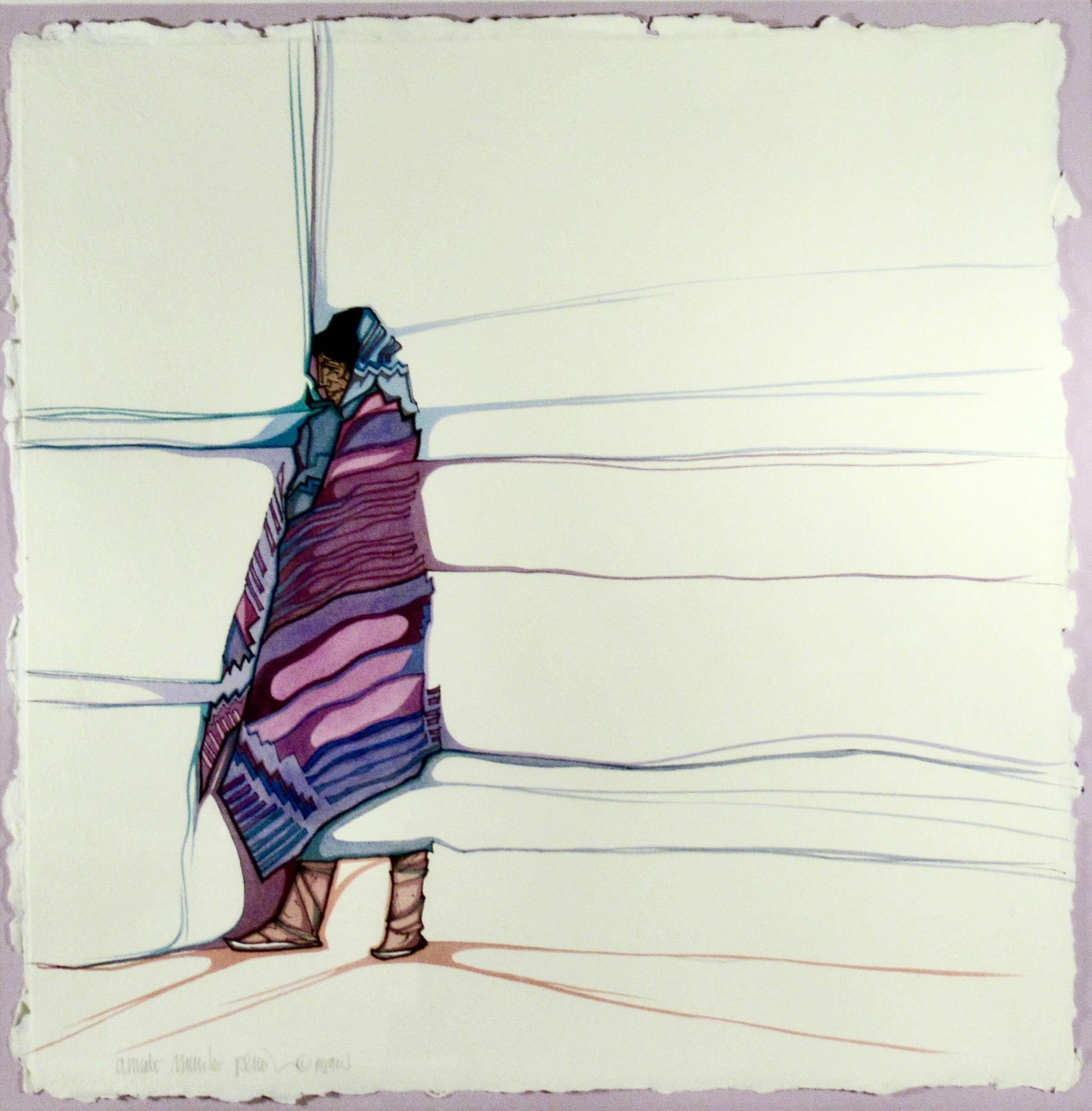 „Frau in Lila“ aus der Serie „Colcha“ – Art von Amado Maurilio Pena
