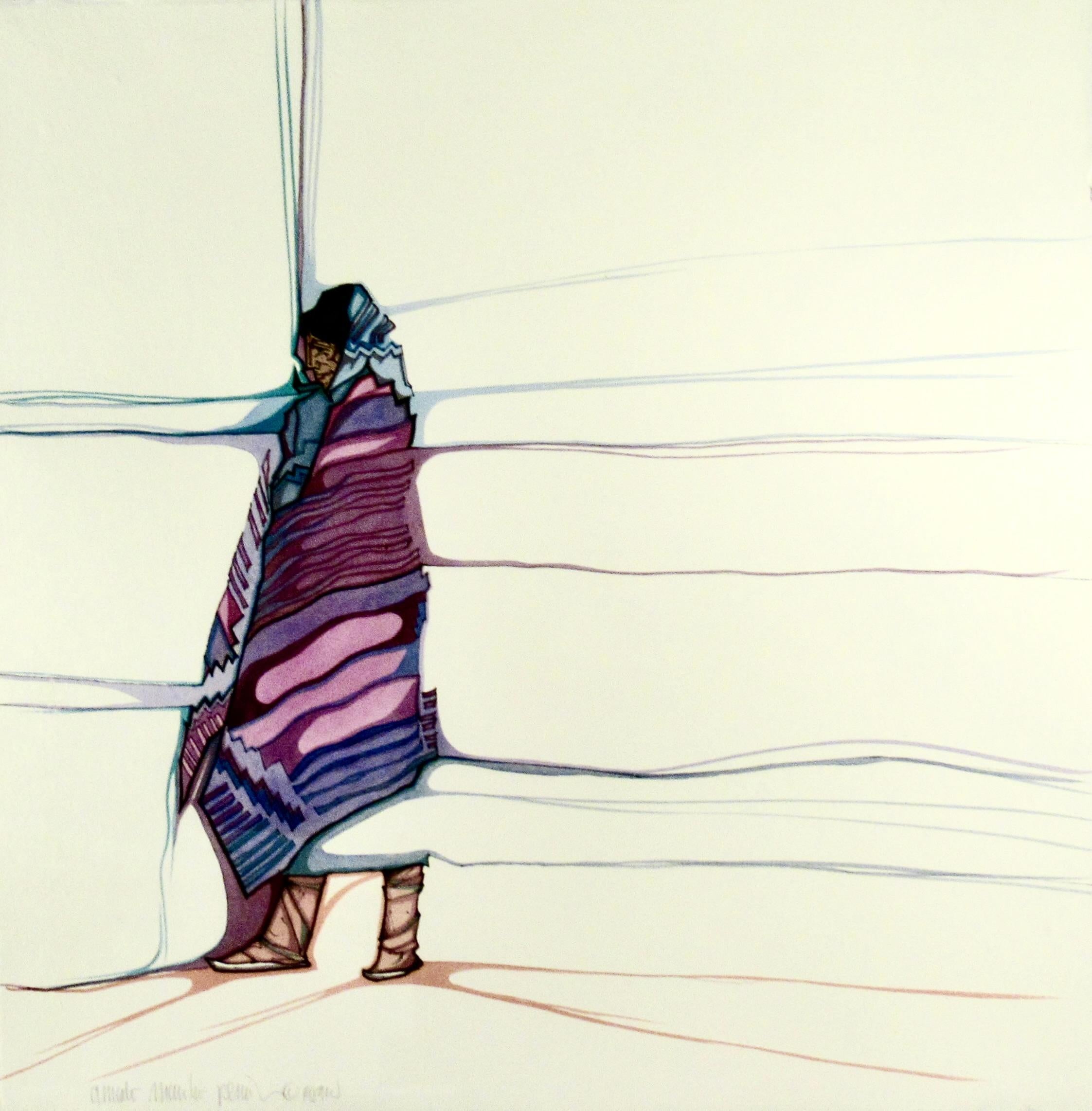 „Frau in Lila“ aus der Serie „Colcha“ (Amerikanischer Realismus), Art, von Amado Maurilio Pena