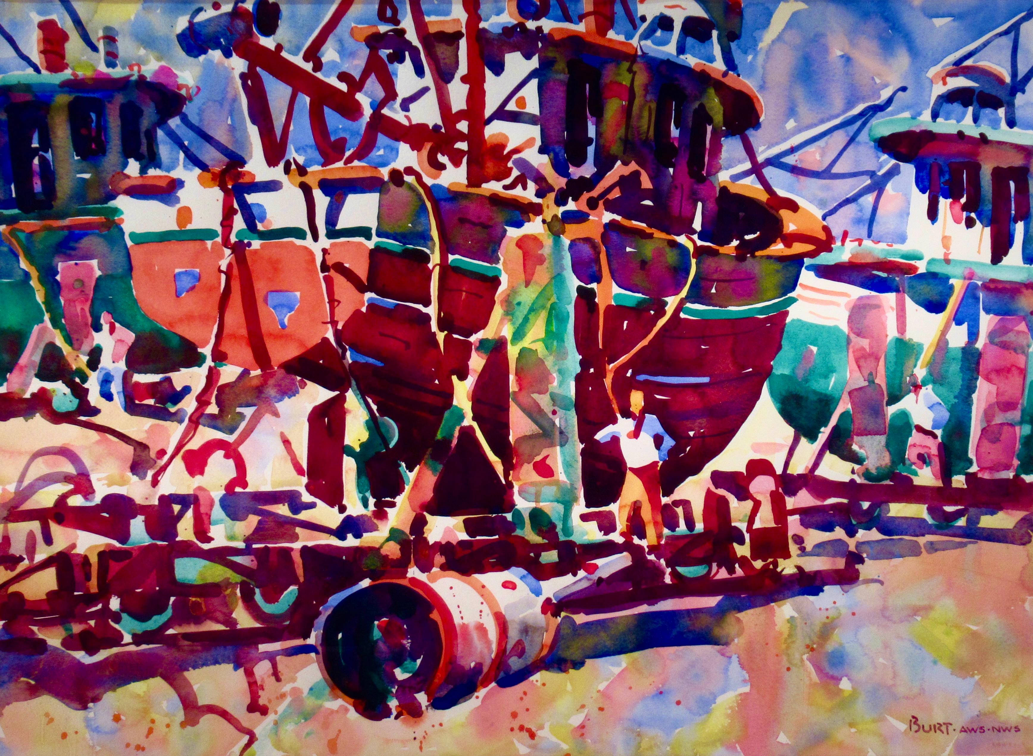 At the dock - Art by Allen Daniel (Dan) Burt