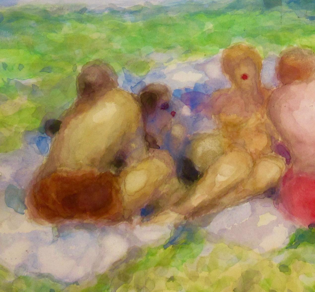 Paesaggio con figure - Landscape Art Marrone di Frans de Geetere