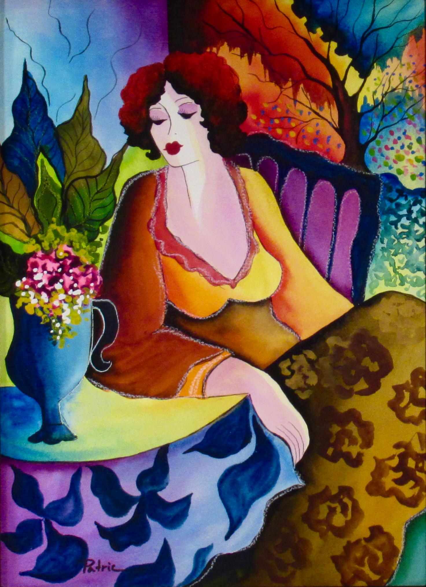 Donna con fiori - Art di Patricia Govezensky