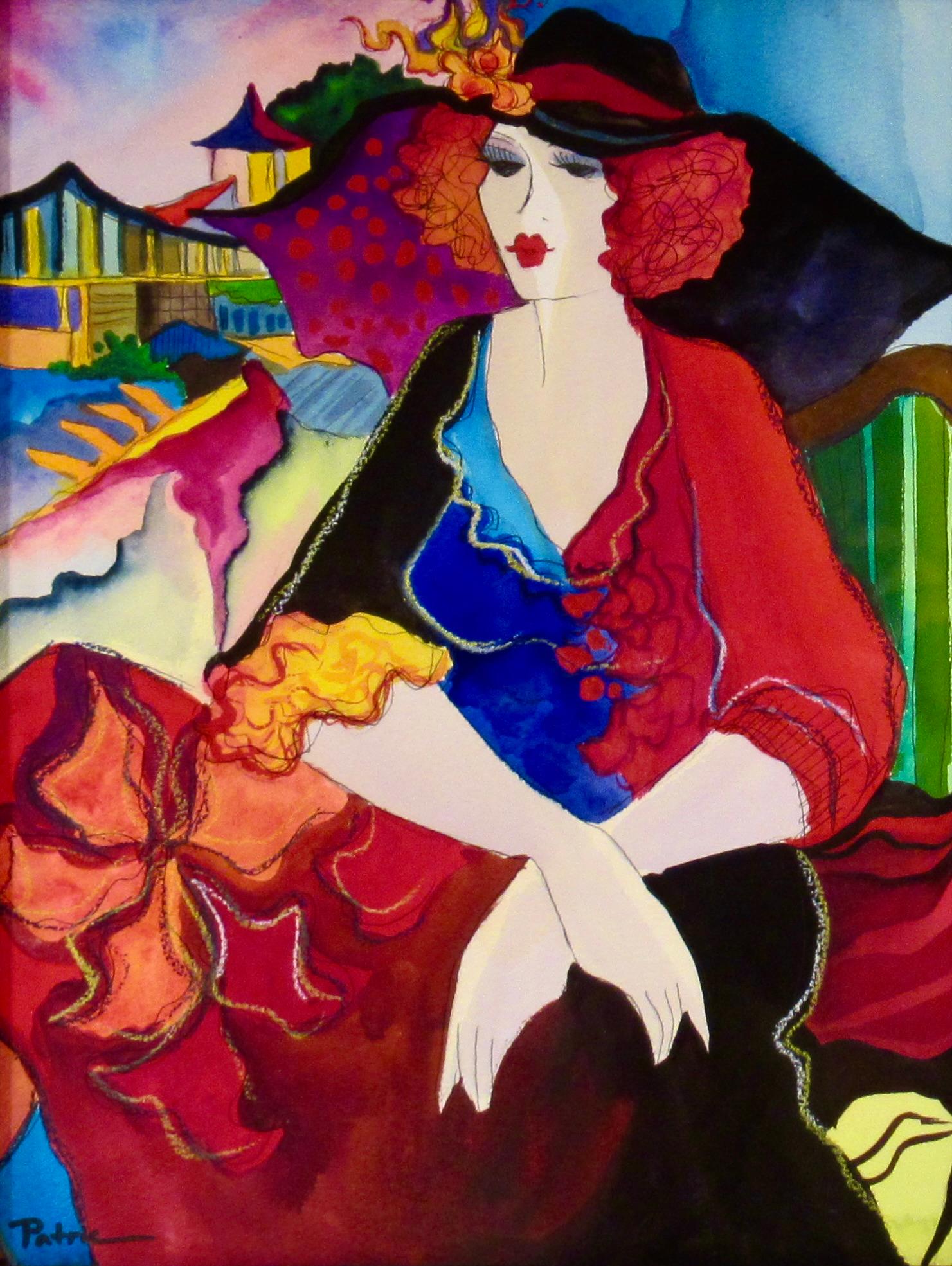 Woman with Cityscape - Art by Patricia Govezensky