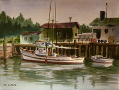 „Noya River, Mendocino, Kalifornien“ Großes Aquarell.